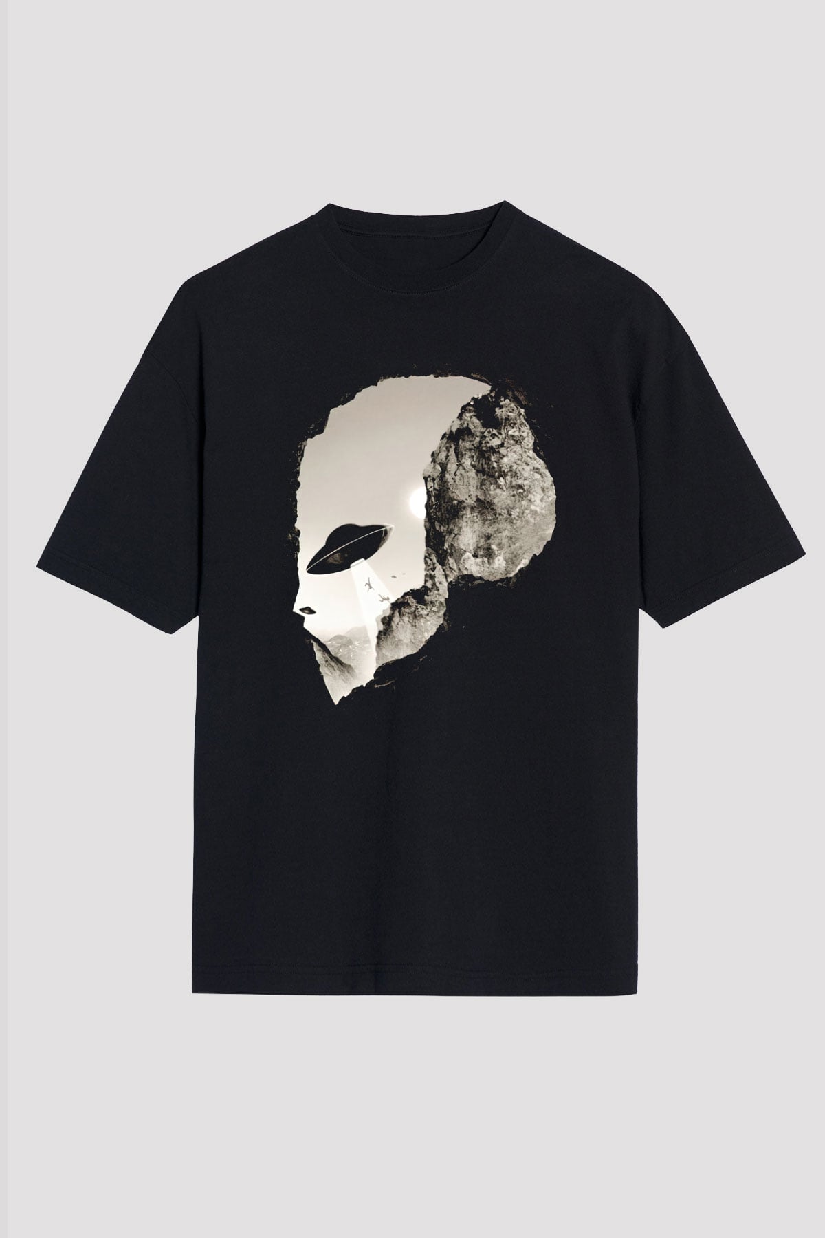 Alien Siyah Unisex Oversize Tişört T-Shirt
