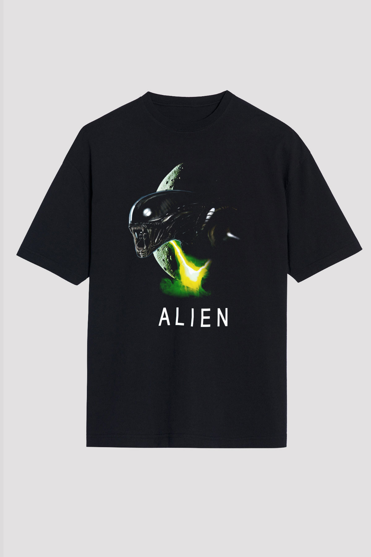 Alien Siyah Unisex Oversize Tişört T-Shirt