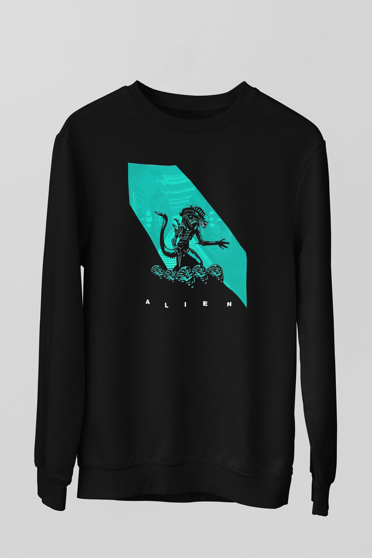 Alien Siyah Unisex Sweatshirt