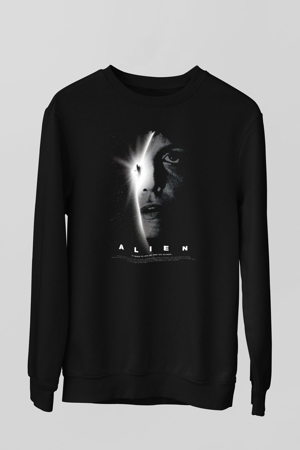Alien Siyah Unisex Sweatshirt