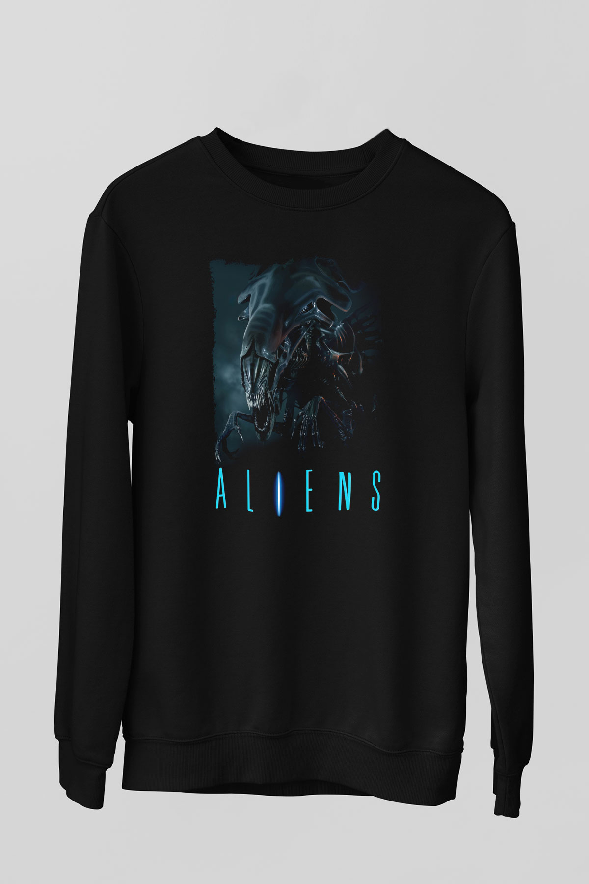 Alien Siyah Unisex Sweatshirt
