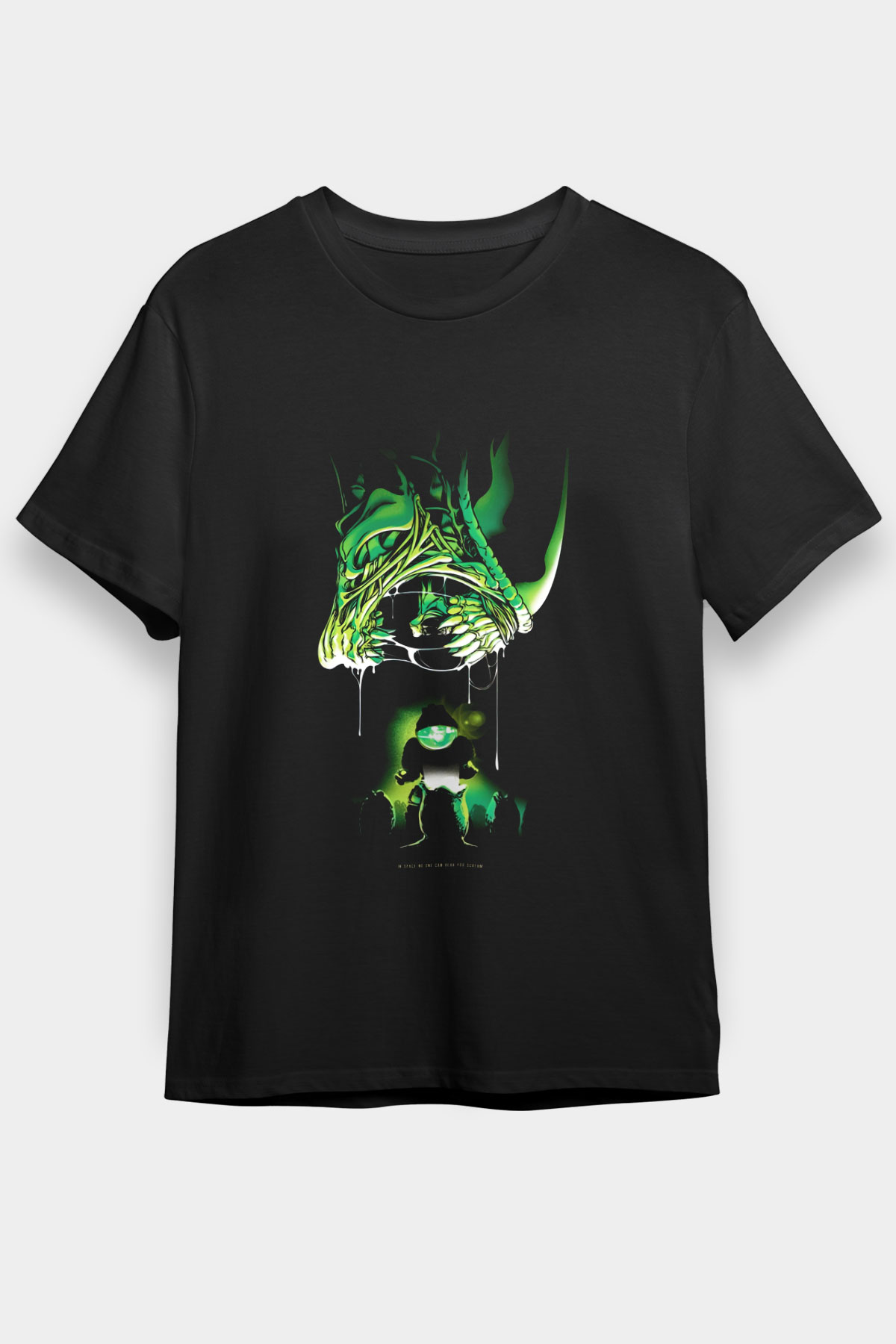 Alien Siyah Unisex Graphic Tee - STREETWEAR