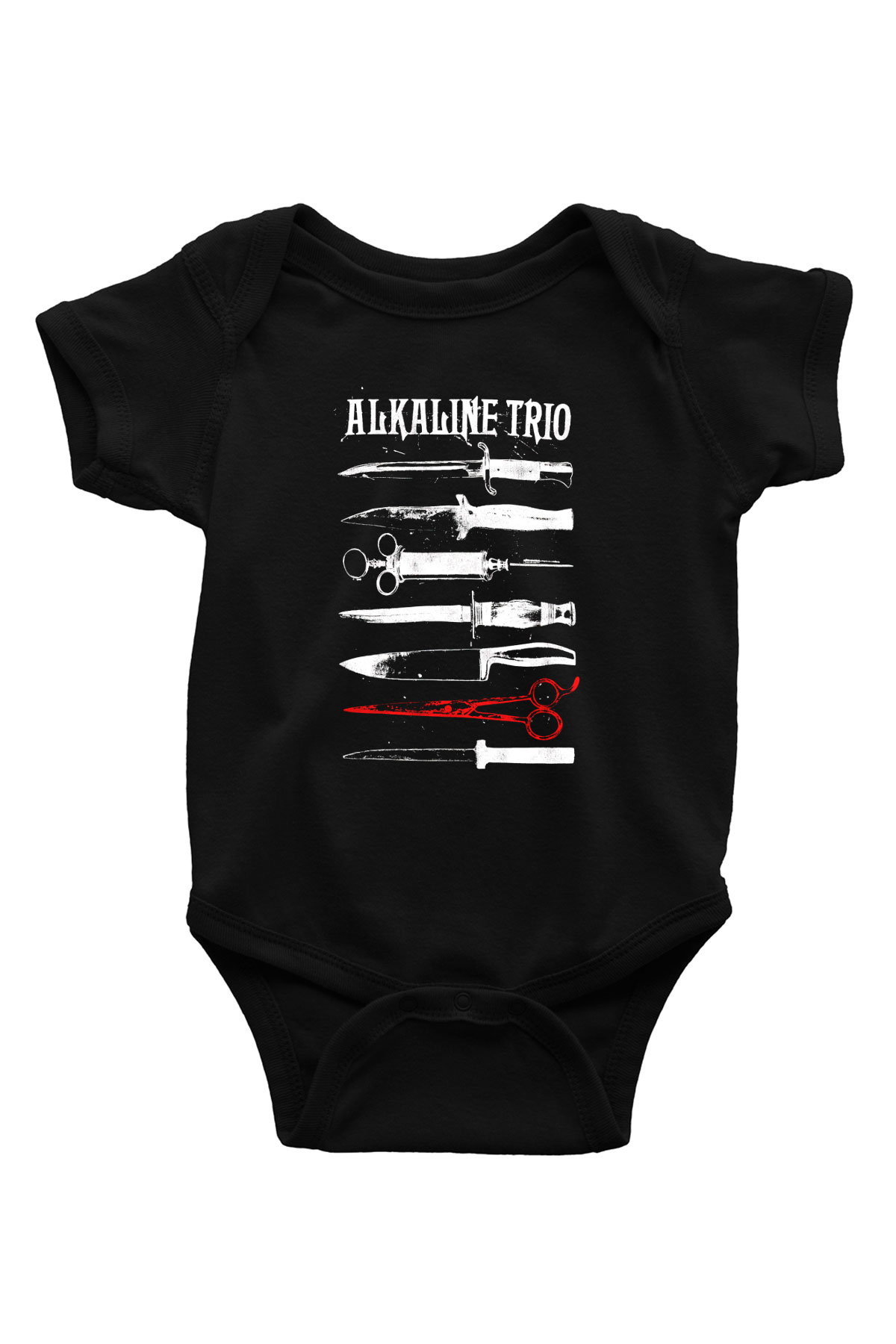 Alkaline Trio Baskılı Siyah Bebek Body - Zıbın
