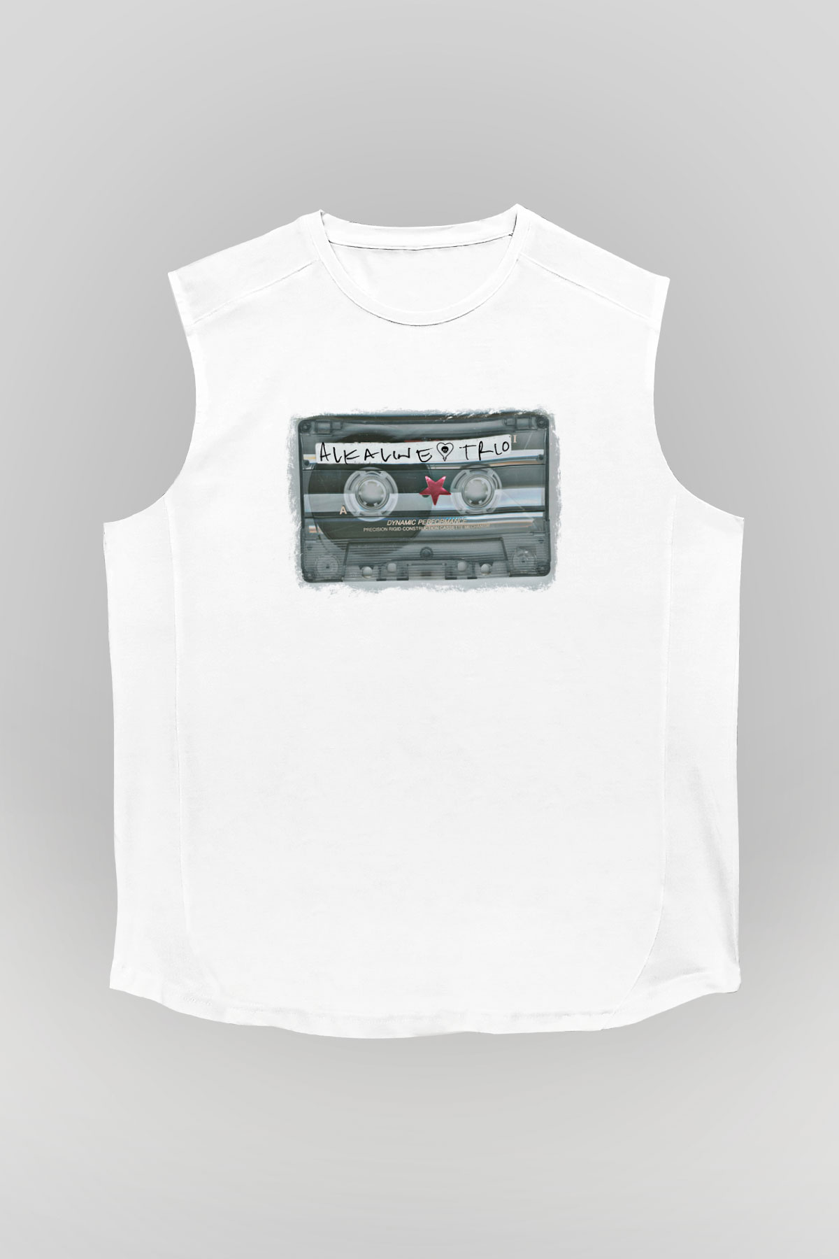 Alkaline Trio Baskılı Unisex Beyaz Kolsuz Tişört