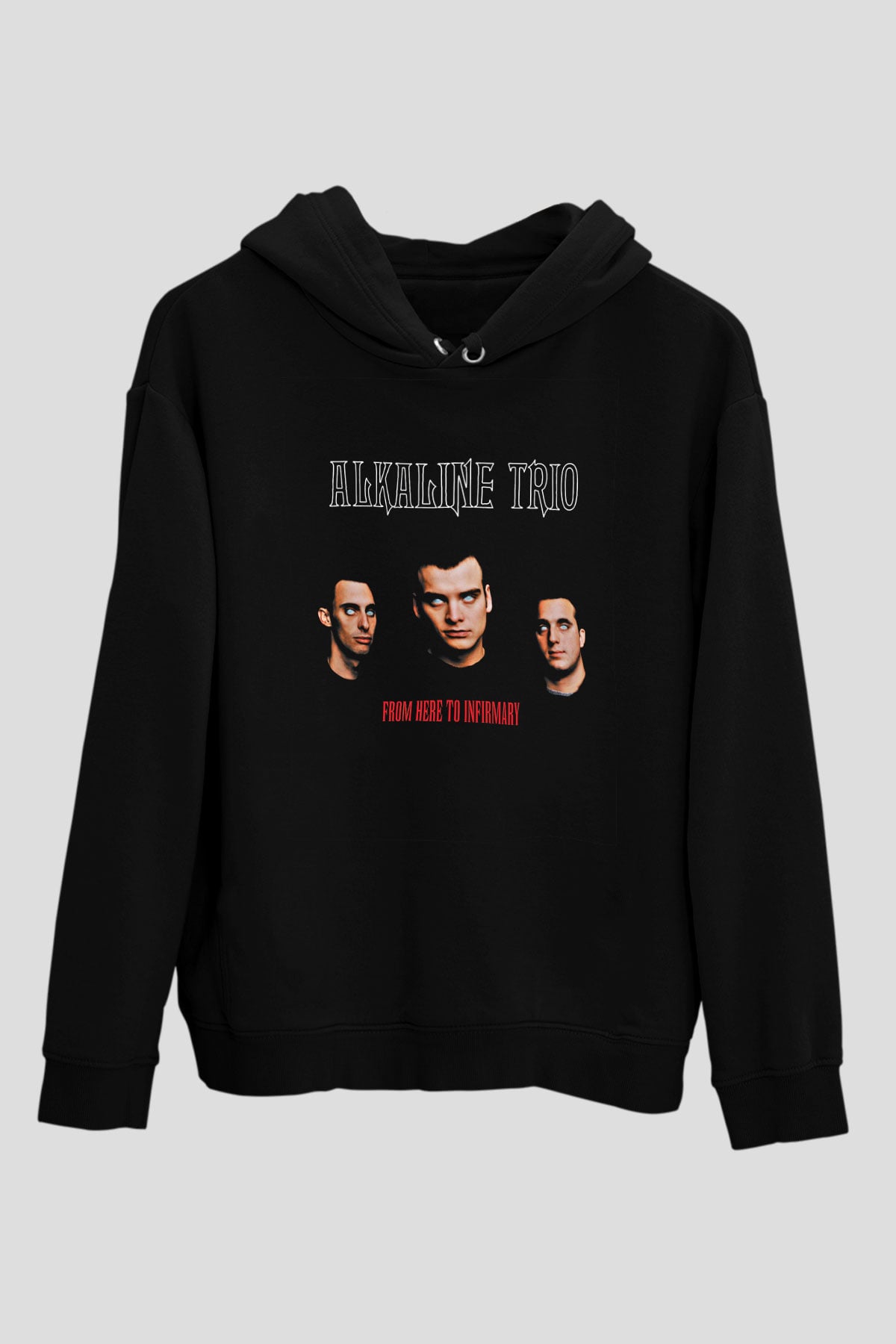 Alkaline Trio Baskılı Unisex Siyah Hoodie