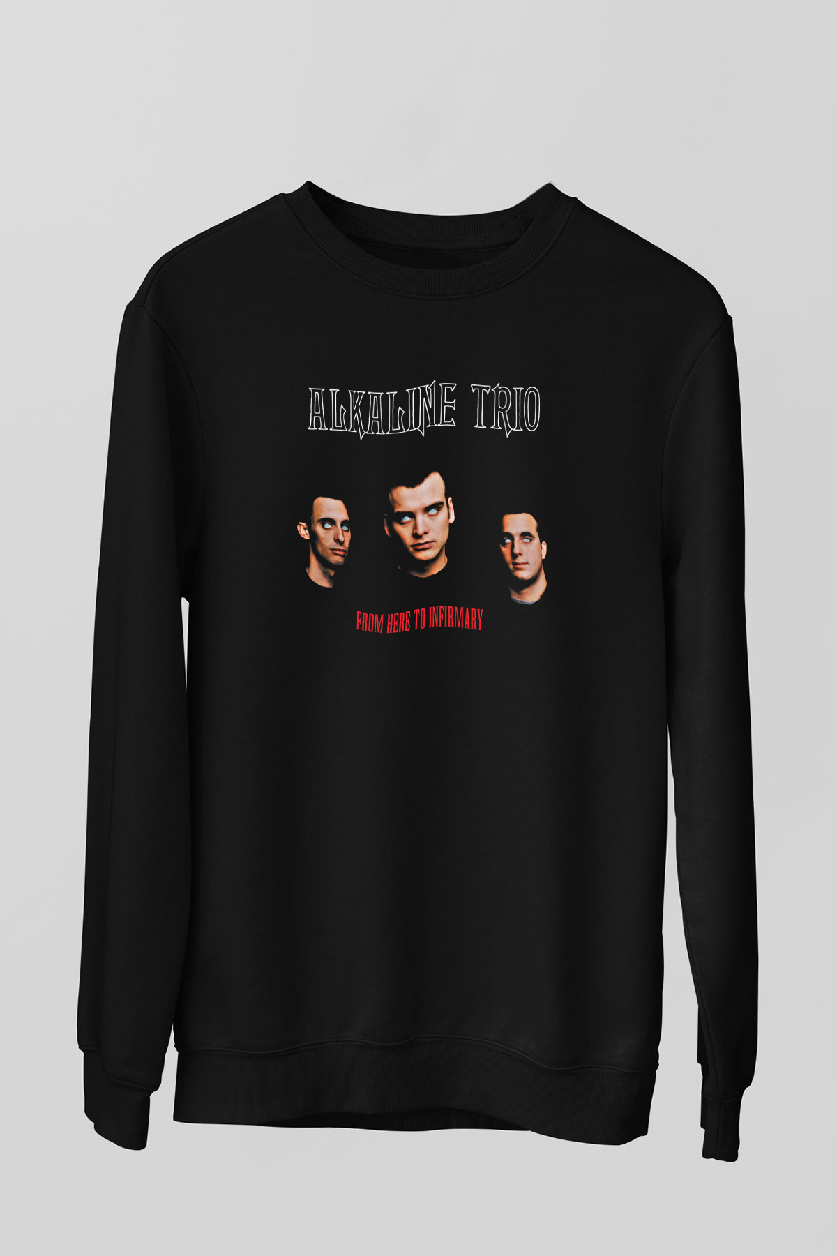 Alkaline Trio Baskılı Unisex Siyah Sweatshirt