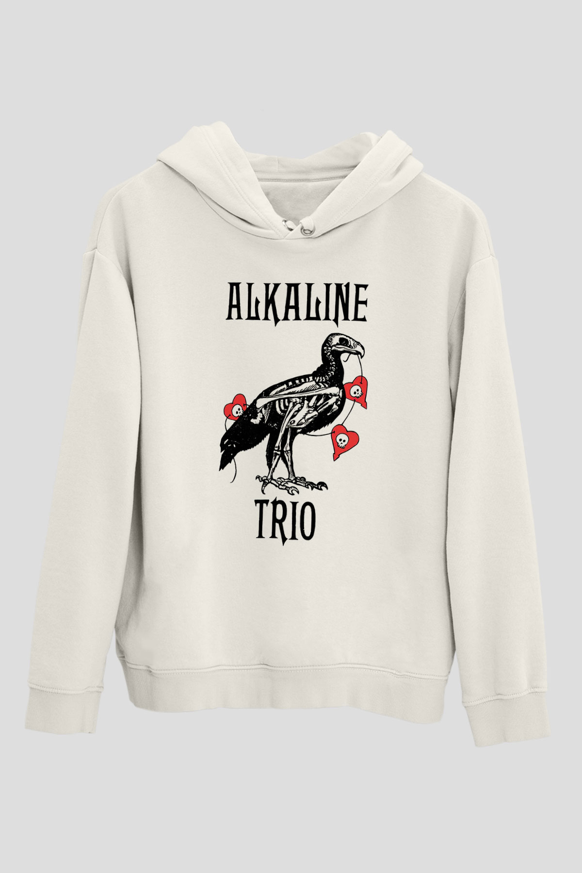 Alkaline Trio Beyaz Unisex Kapşonlu Sweatshirt