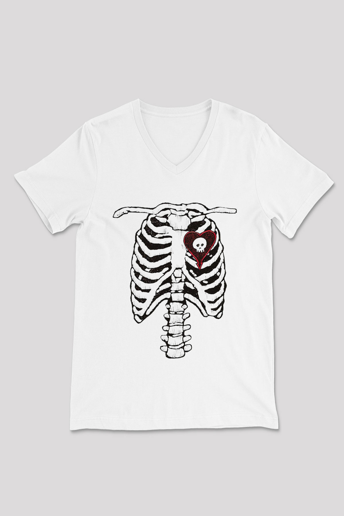 Alkaline Trio Beyaz Unisex V Yaka Tişört T-Shirt
