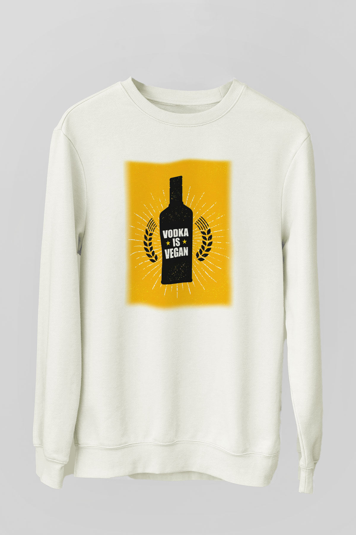Alkol Beyaz Unisex Sweatshirt