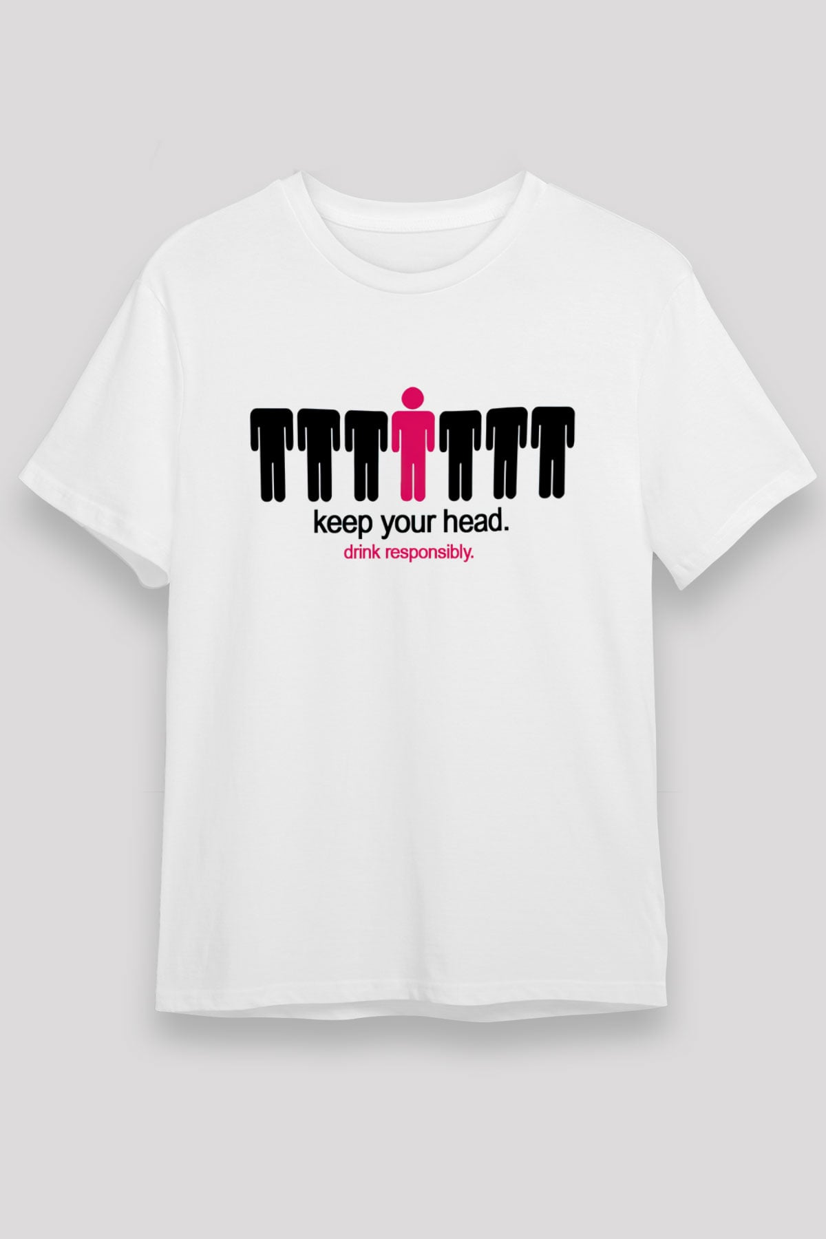 Alkol Beyaz Unisex Tişört T-Shirt - TişörtFabrikası
