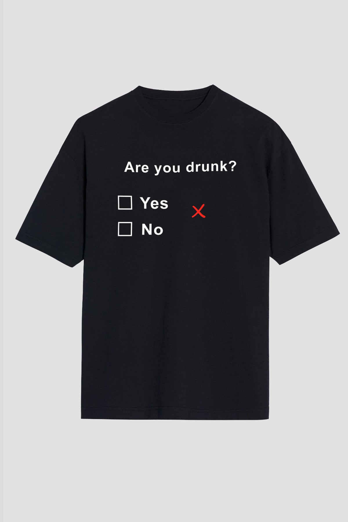 Alkol Siyah Unisex Oversize Tişört T-Shirt