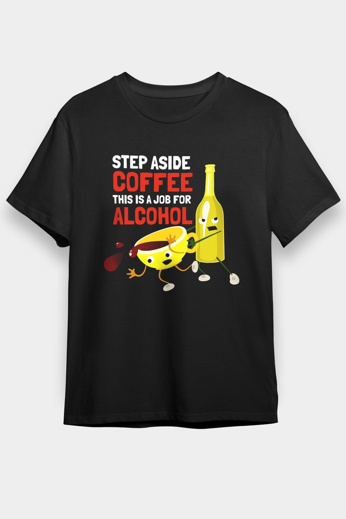 Alkol Siyah Unisex Tişört T-Shirt - TişörtFabrikası