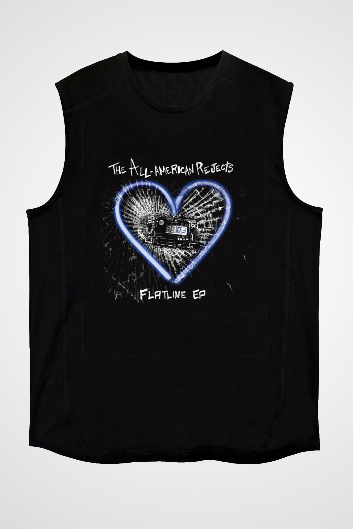 All-American Rejects Baskılı Unisex Siyah Kolsuz Tişört