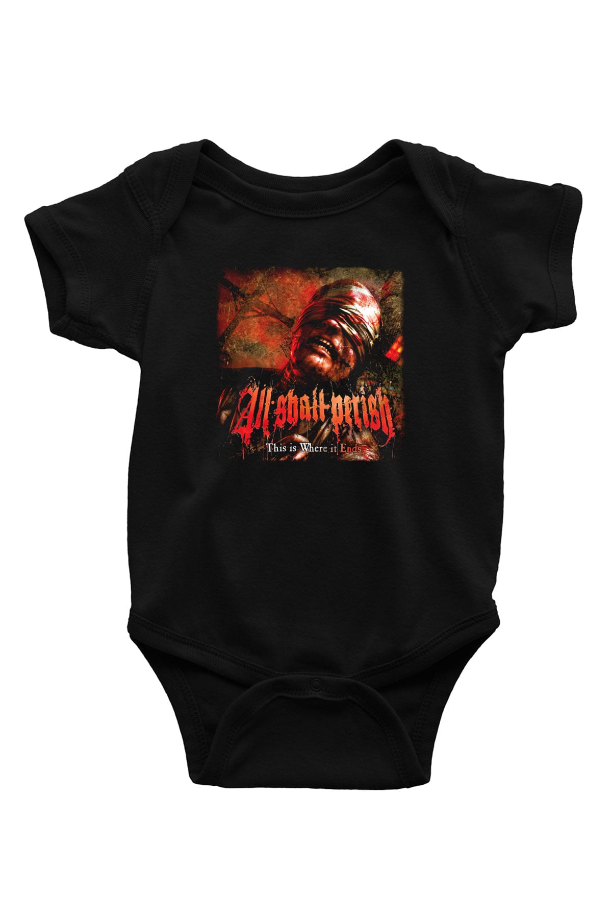 All Shall Perish Baskılı Siyah Bebek Body - Zıbın