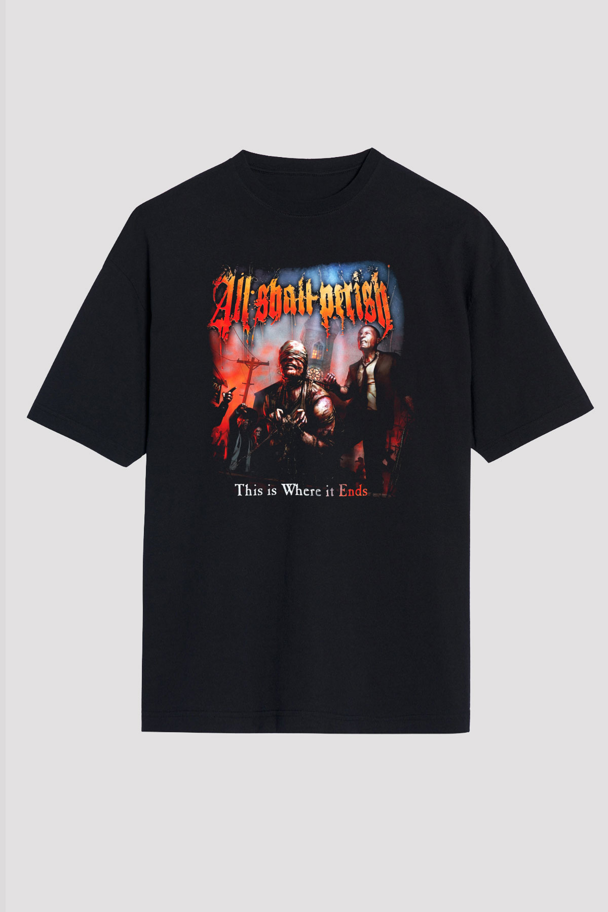 All Shall Perish Siyah Unisex Oversize Tişört T-Shirt