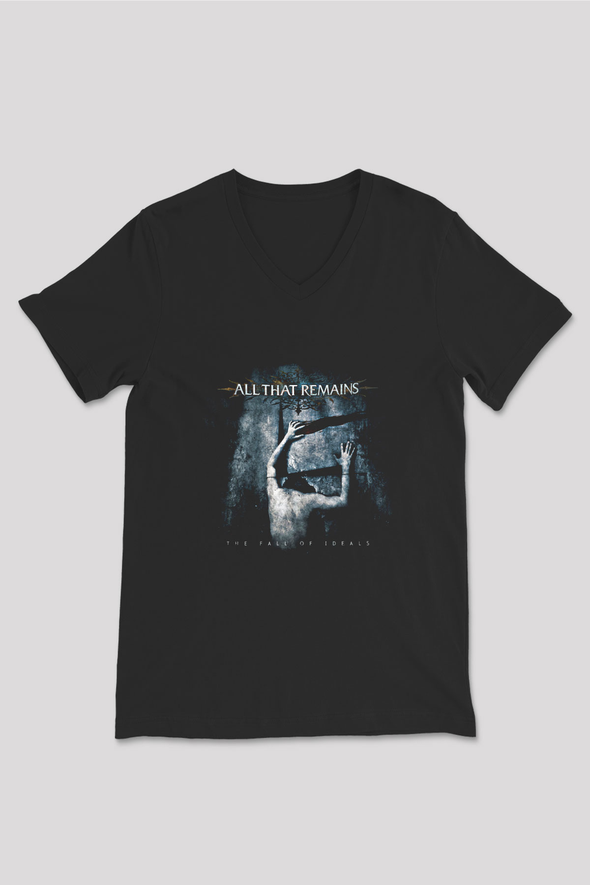 All That Remains Baskılı Unisex Siyah V Yaka Tişört