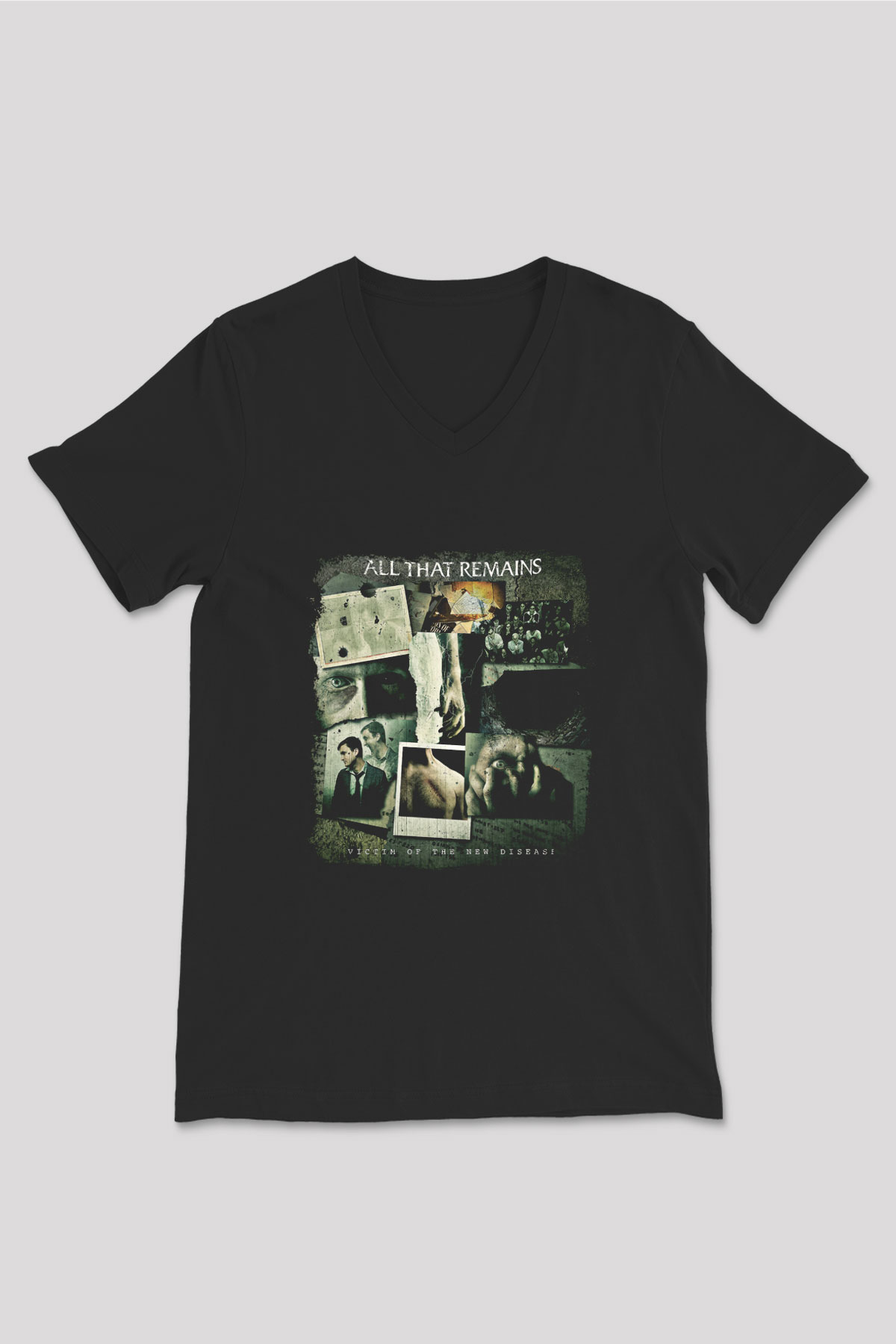 All That Remains Baskılı Unisex Siyah V Yaka Tişört