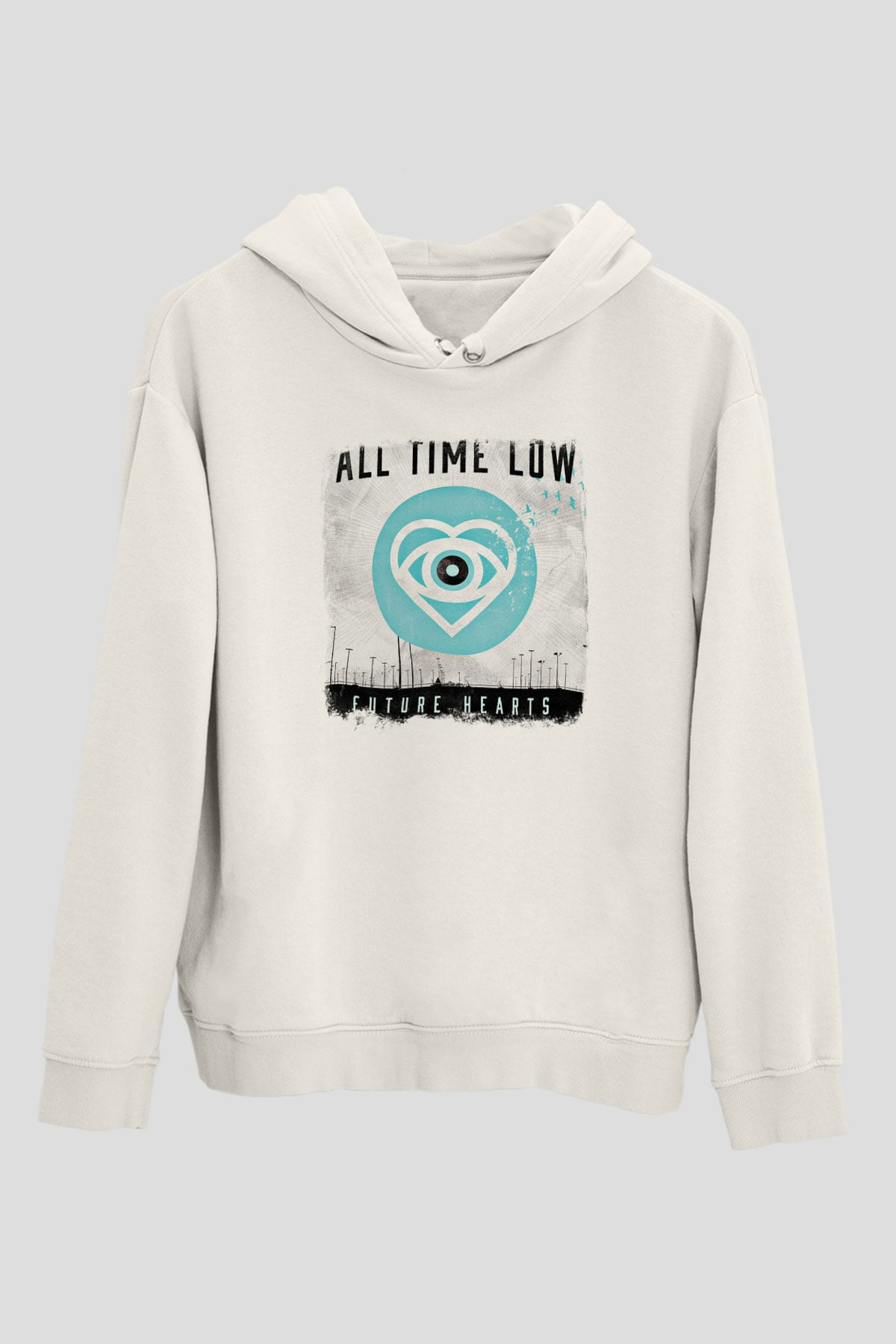 All Time Low Baskılı Unisex Beyaz Hoodie