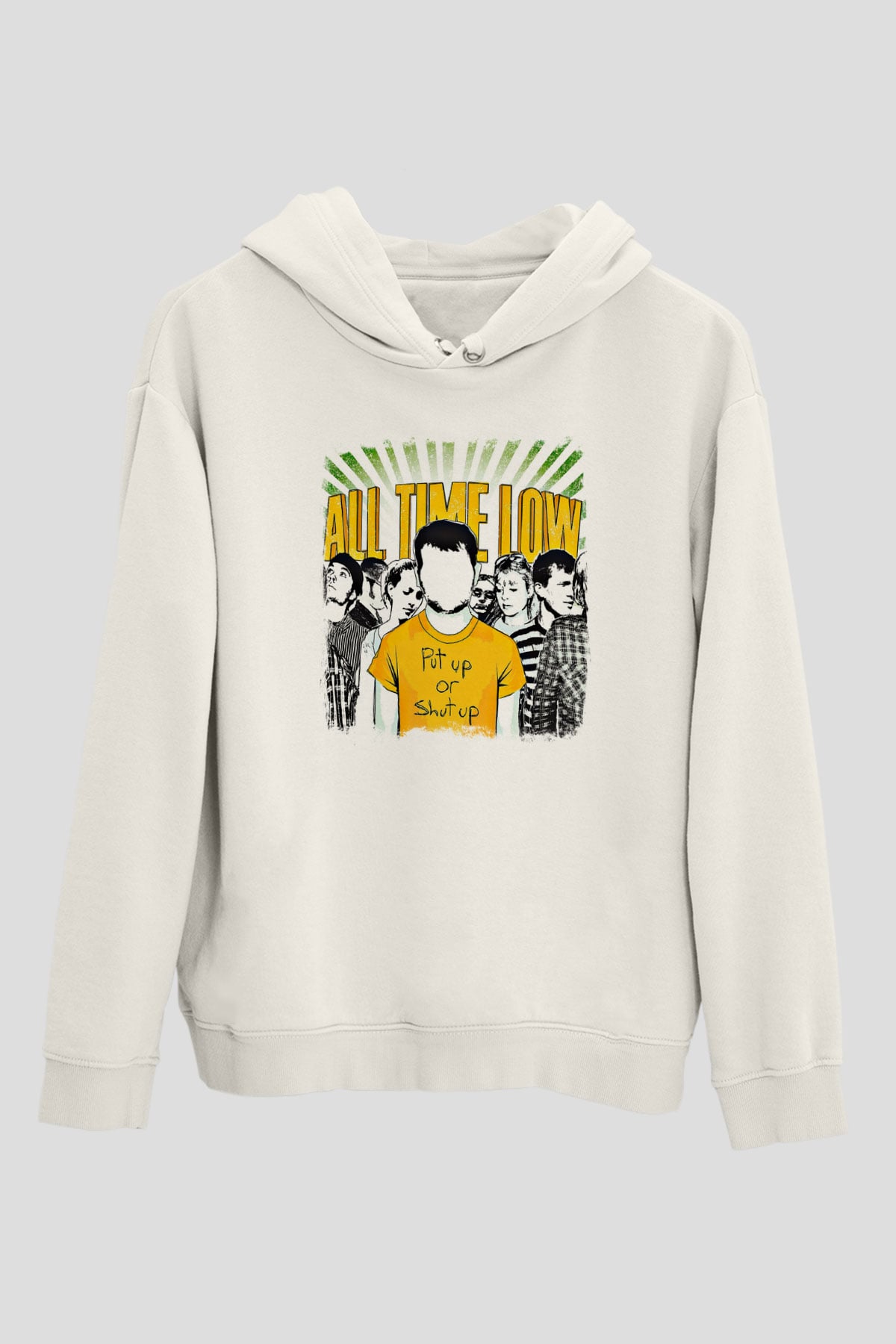 All Time Low Baskılı Unisex Beyaz Hoodie