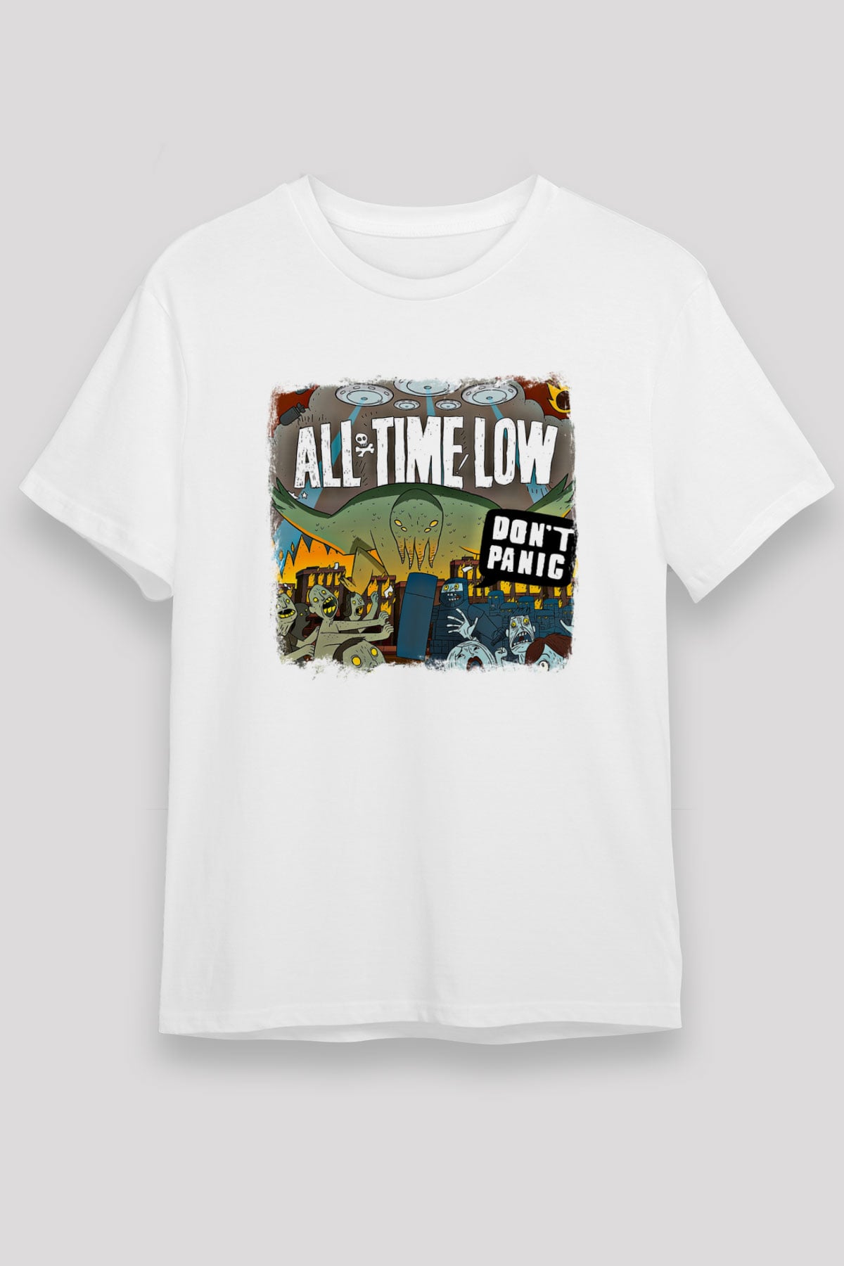 All Time Low Baskılı Unisex Beyaz Tişört