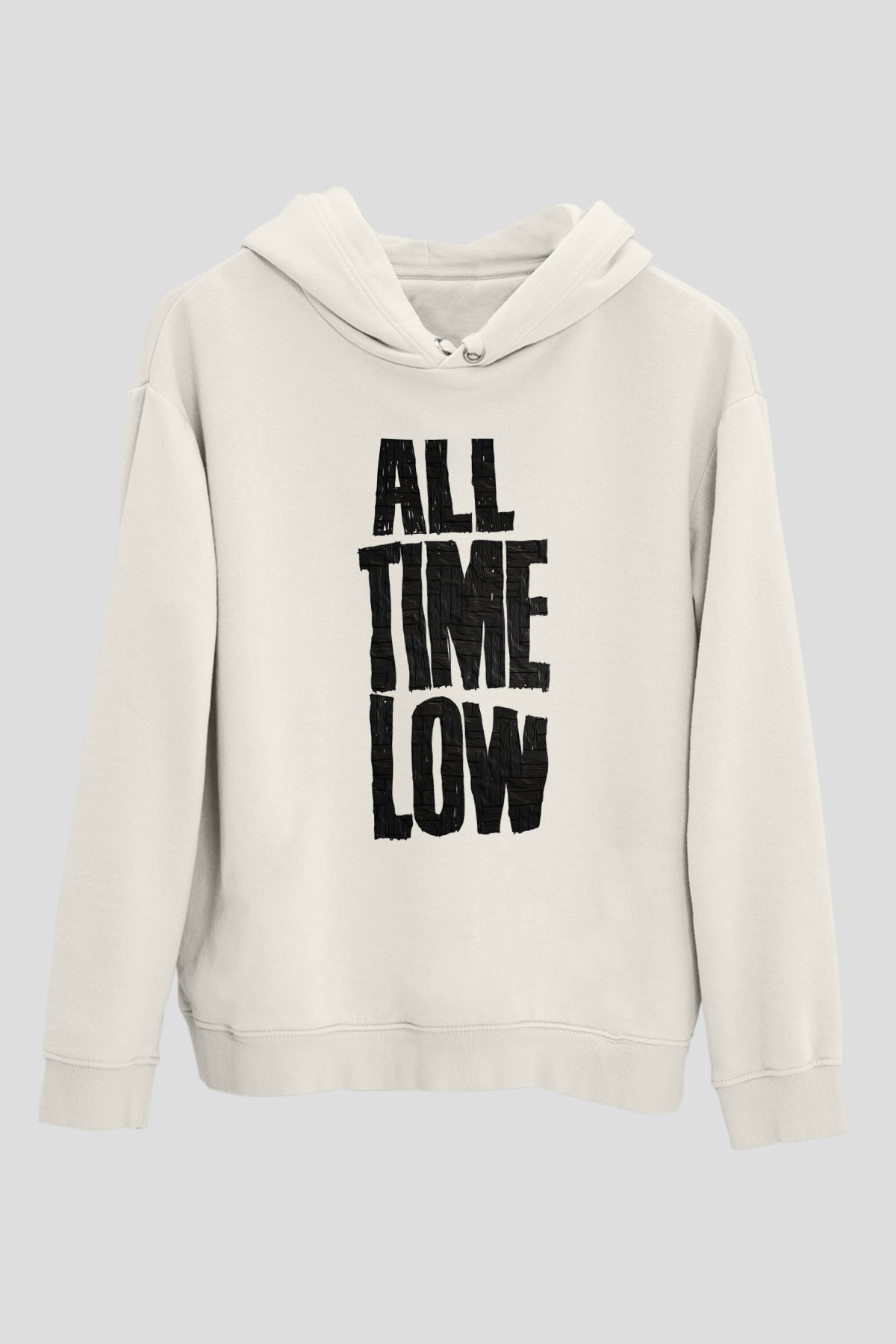 All Time Low Beyaz Unisex Kapşonlu Sweatshirt