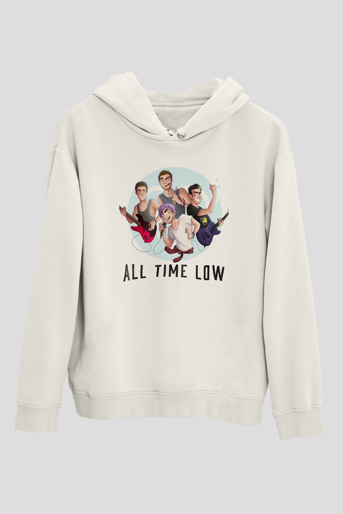 All Time Low Beyaz Unisex Kapüşonlu Sweatshirt