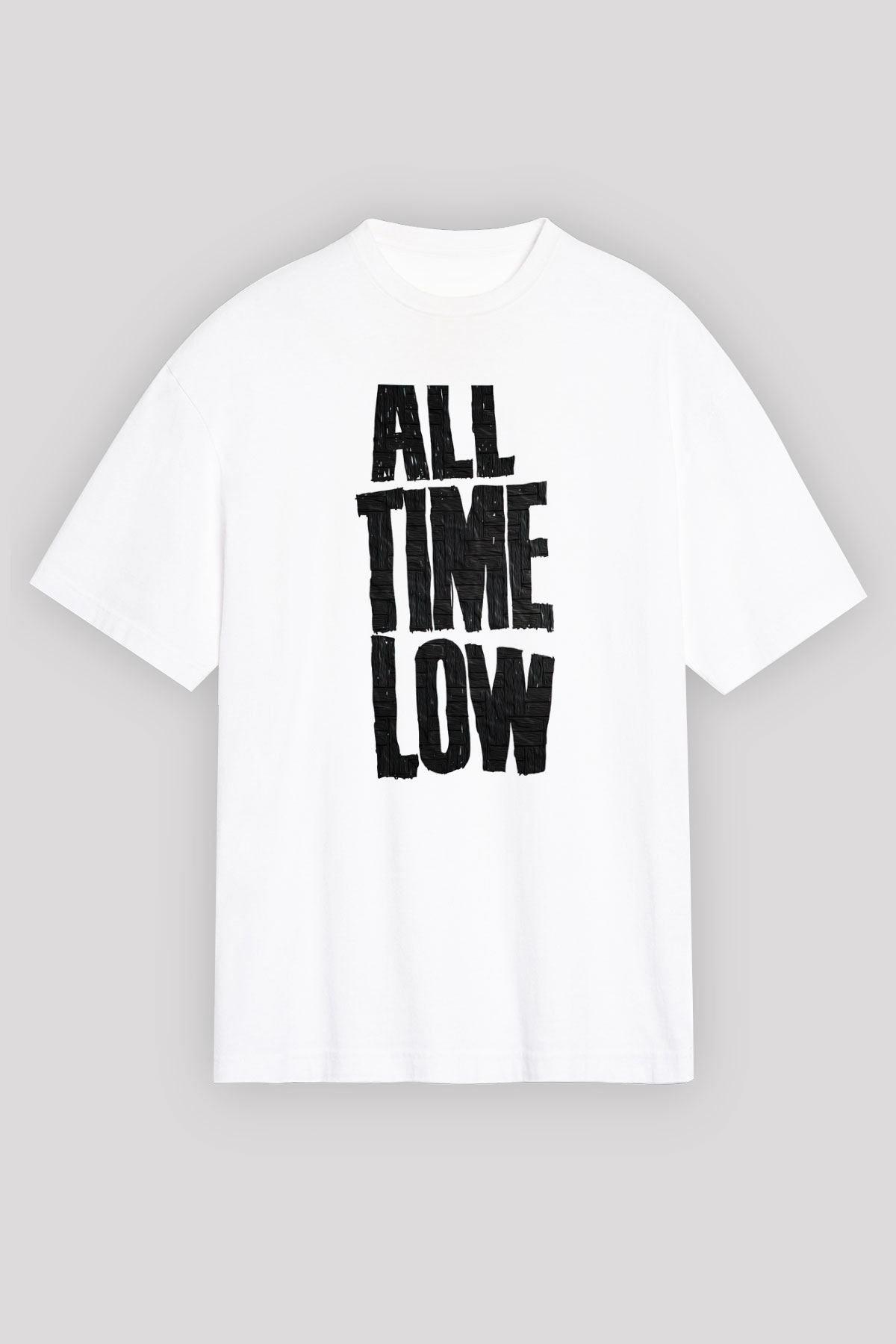 All Time Low Beyaz Unisex Oversize Tişört T-Shirt