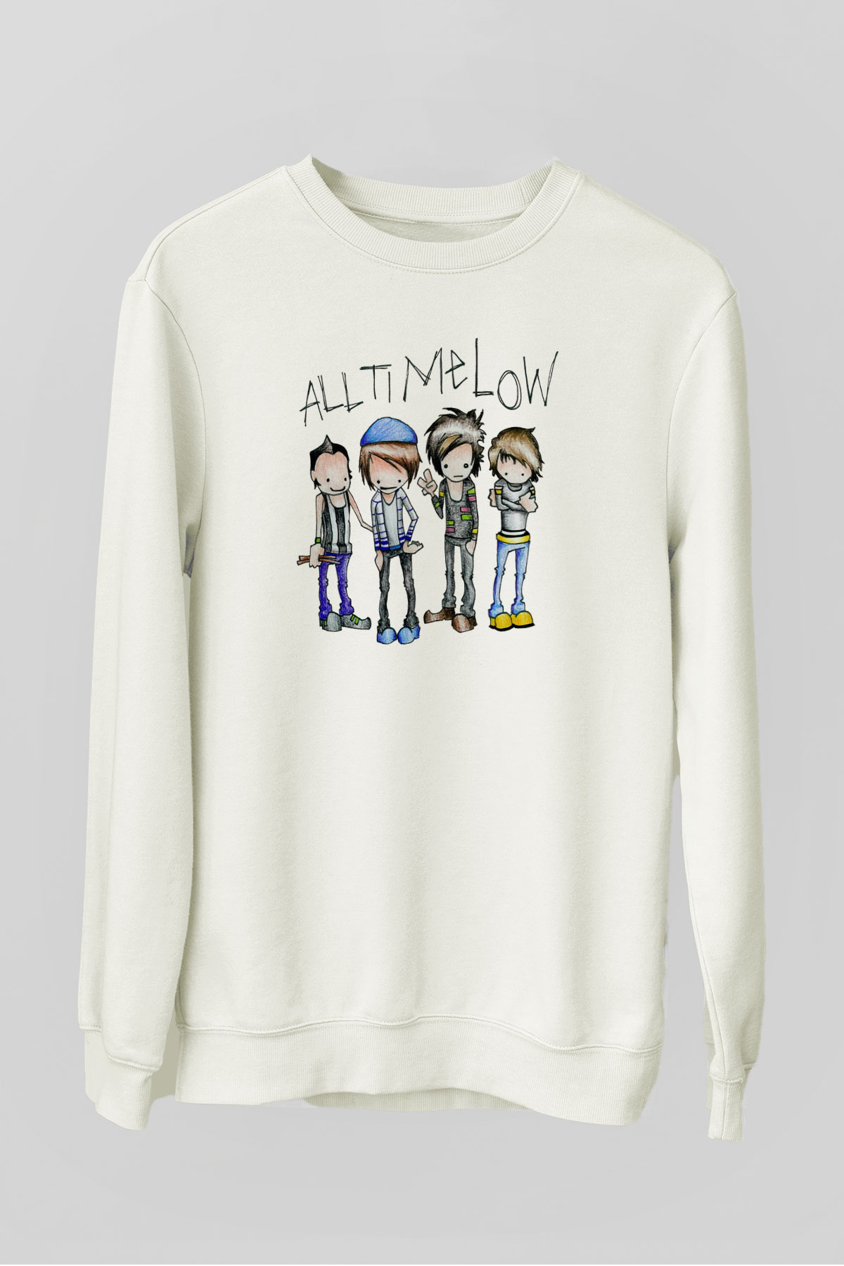 All Time Low Beyaz Unisex Sweatshirt