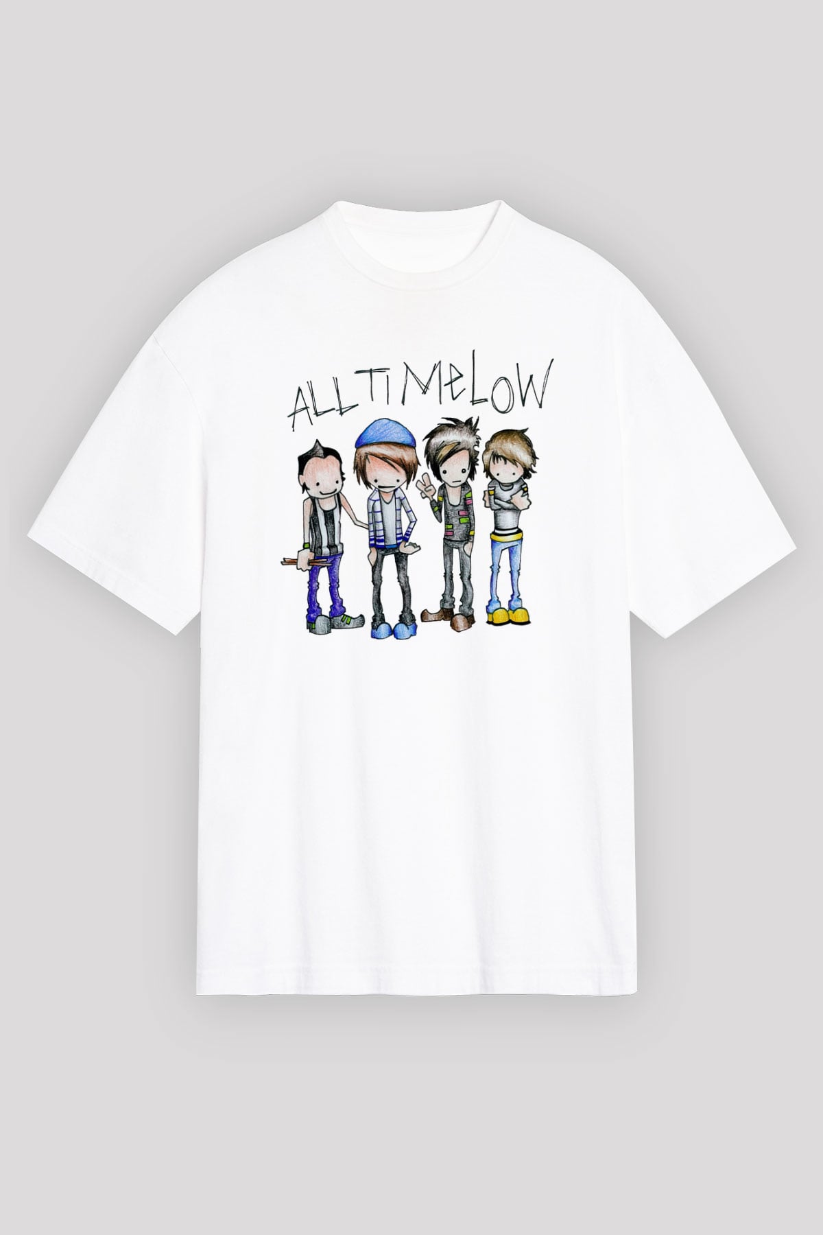 All Time Low Beyaz Unisex Tişört T-Shirt - TişörtFabrikası