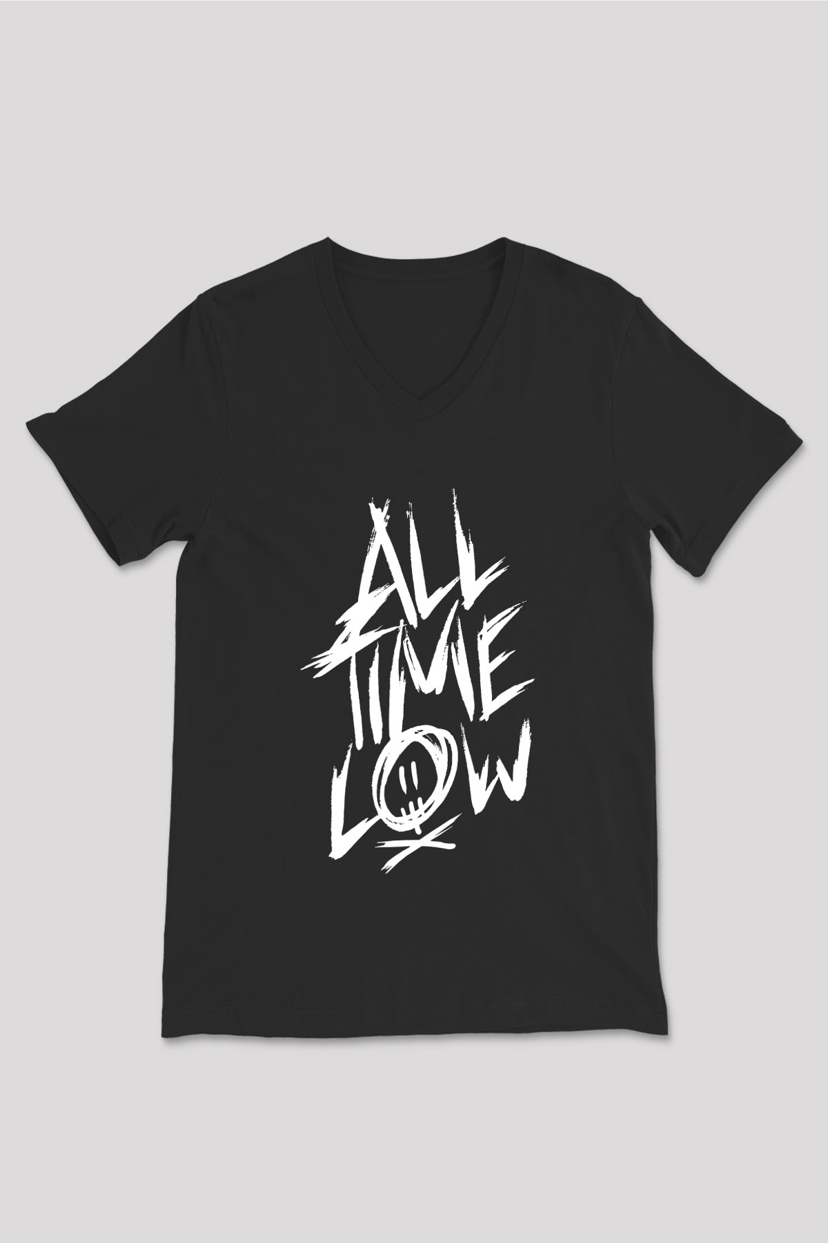 All Time Low Siyah Unisex V Yaka Tişört T-Shirt