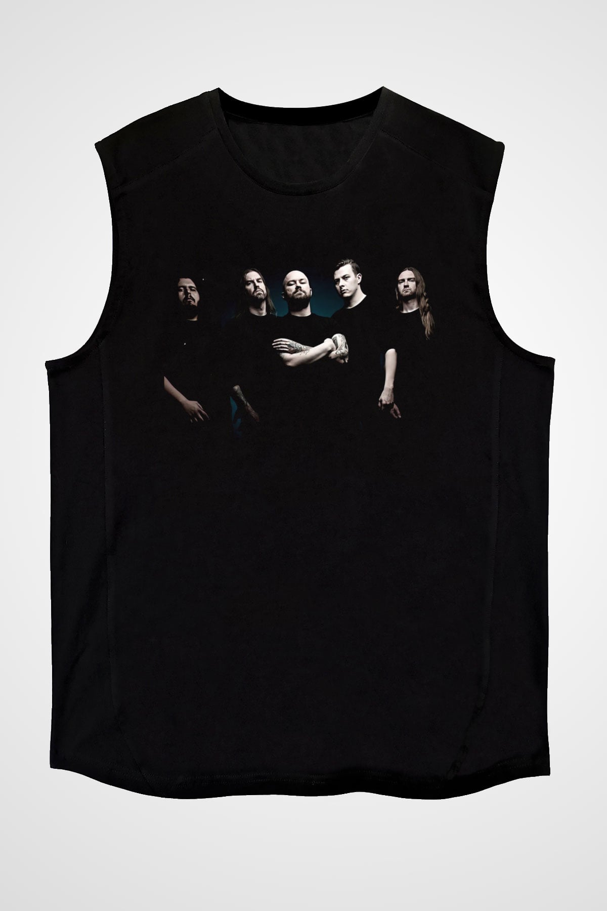 Allegaeon Baskılı Unisex Siyah Kolsuz Tişört - Tshirt