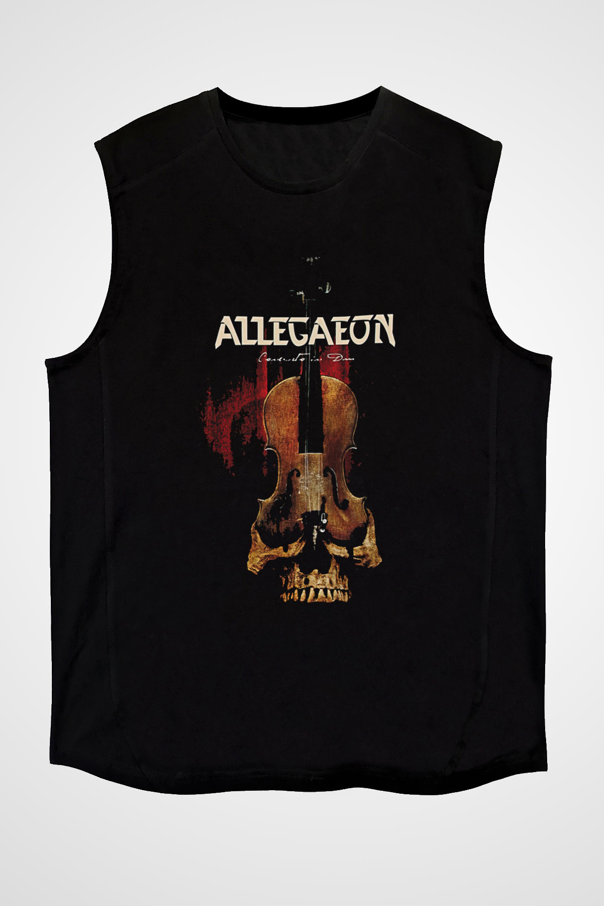 Allegaeon Baskılı Unisex Siyah Kolsuz Tişört - Tshirt