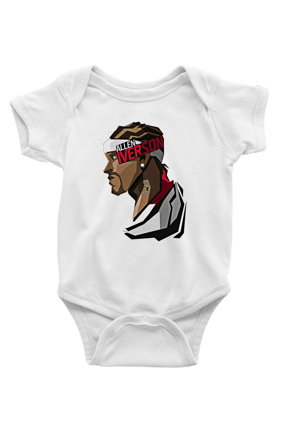 Allen Iverson Baskılı Beyaz Unisex Bebek Body - Zıbın