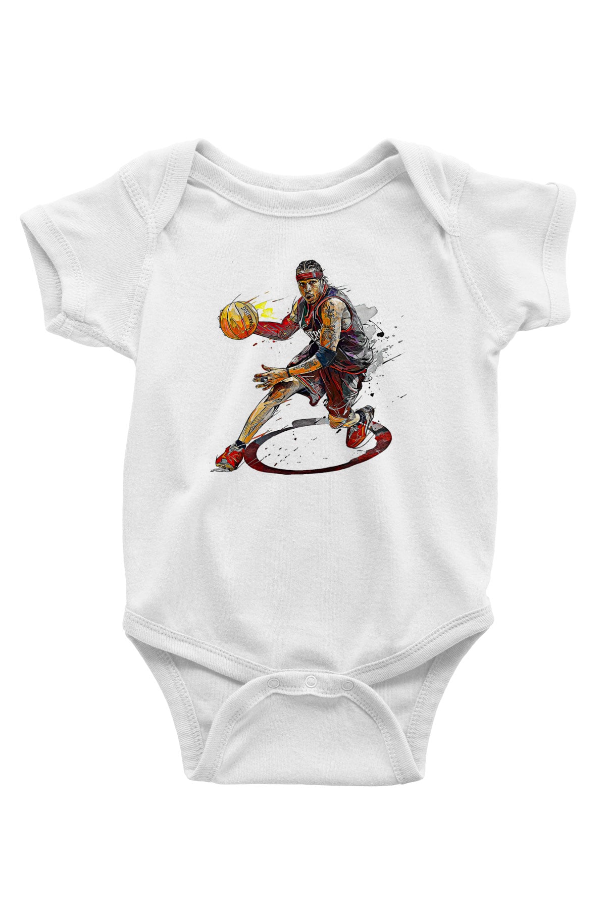 Allen Iverson Baskılı Beyaz Unisex Bebek Body - Zıbın
