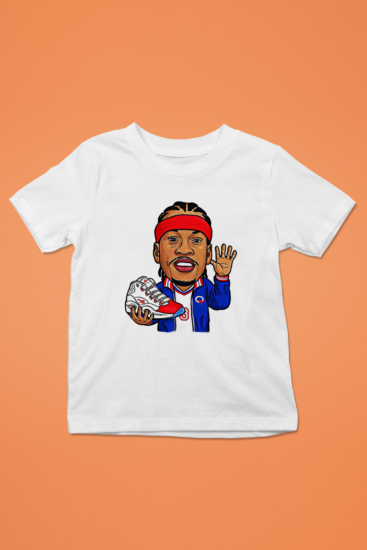 Allen Iverson Baskılı Beyaz Unisex Beyaz Çocuk Tişört - Tshirt