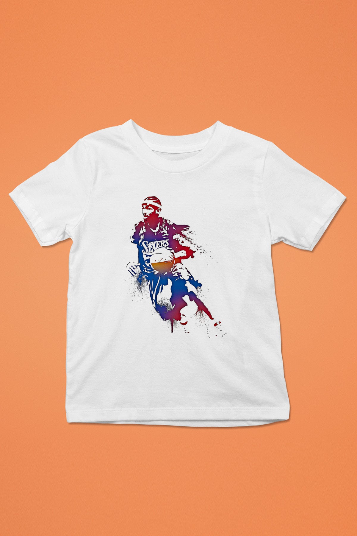 Allen Iverson Baskılı Beyaz Unisex Beyaz Çocuk Tişört - Tshirt