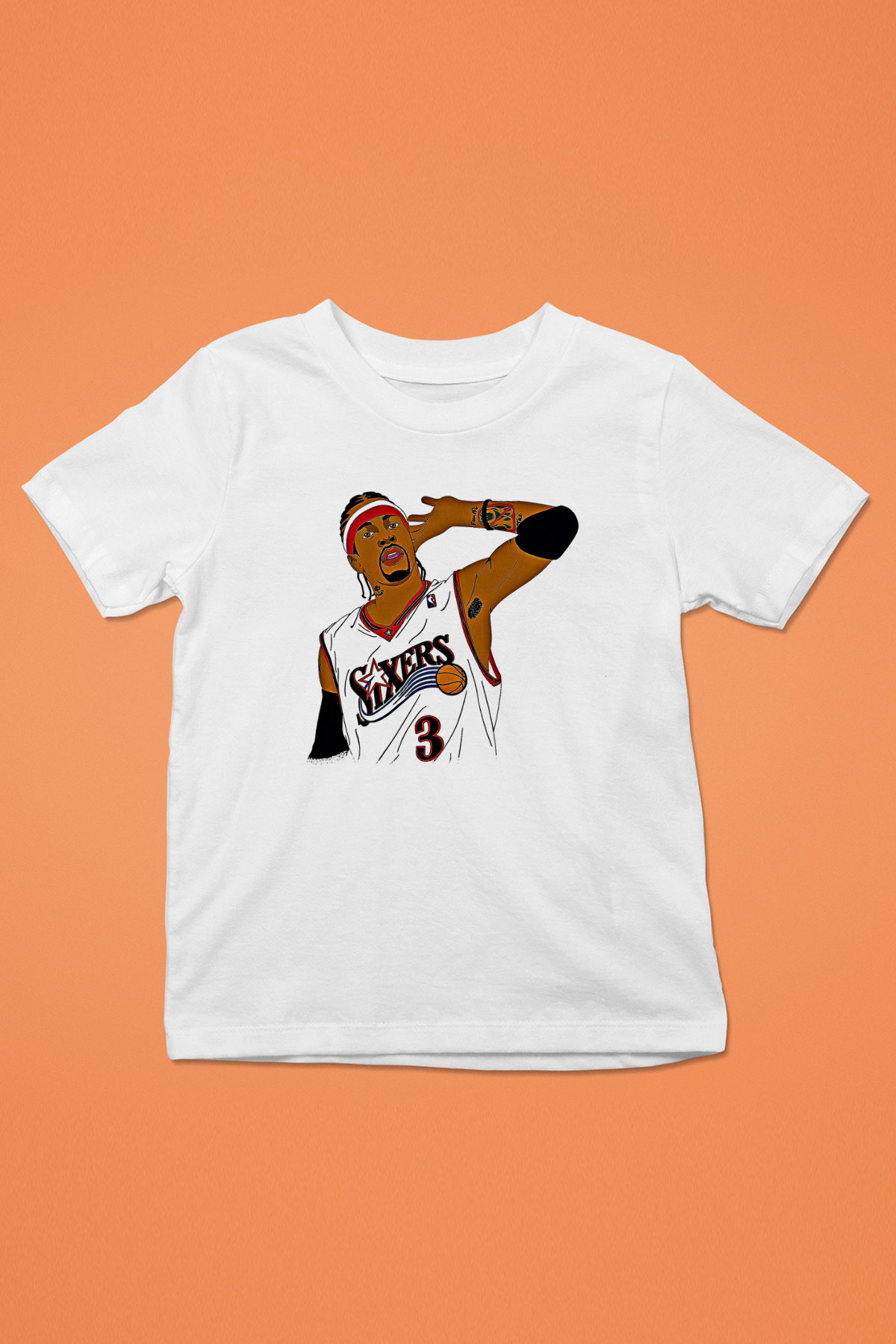 Allen Iverson Baskılı Beyaz Unisex Beyaz Çocuk Tişört - Tshirt