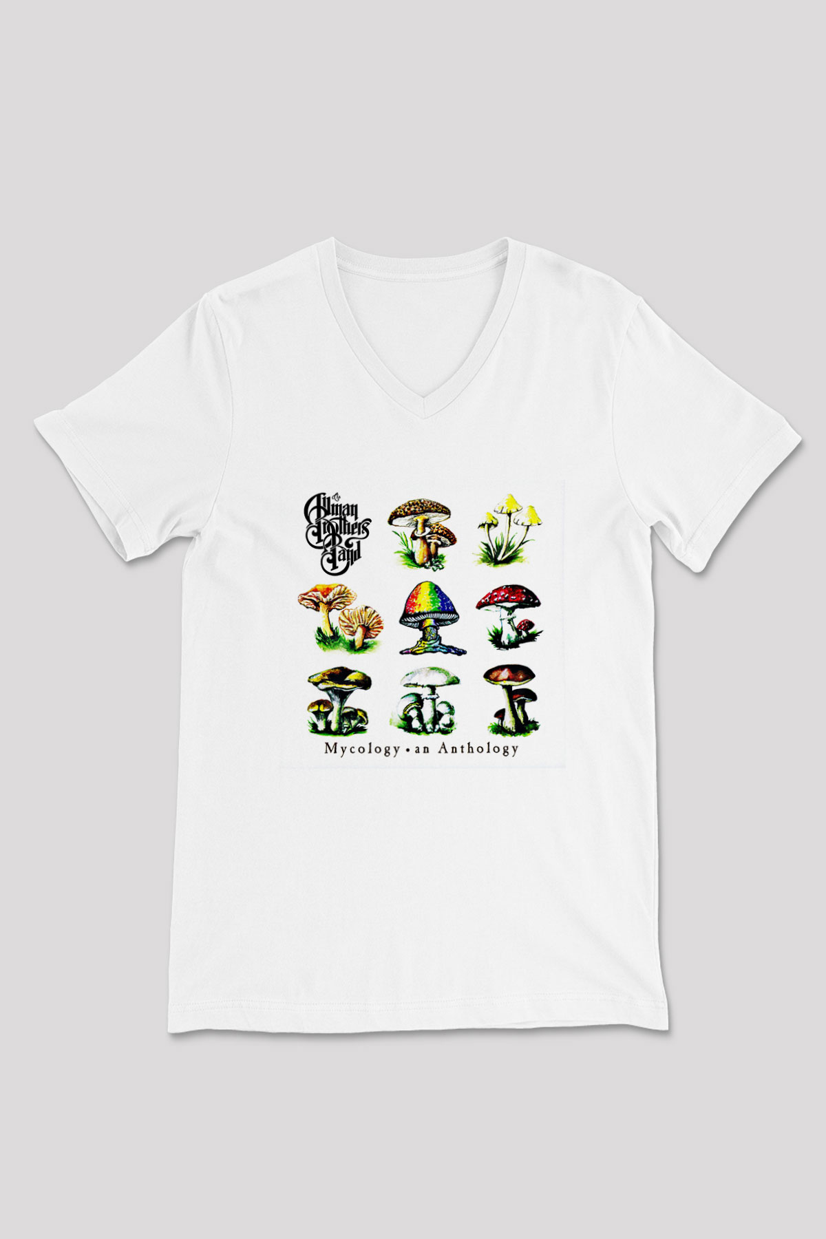 Allman Brothers Band Baskılı Unisex Beyaz V Yaka Tişört