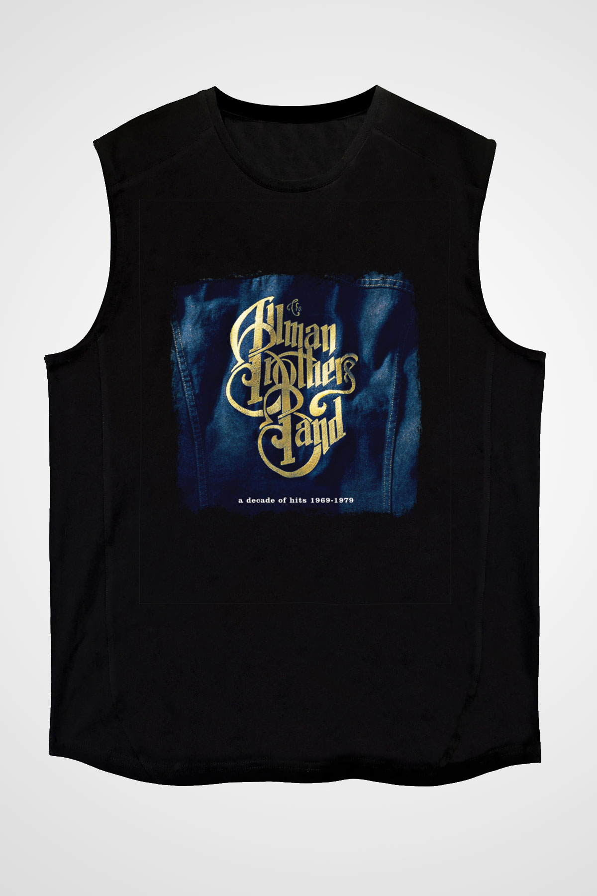 Allman Brothers Band Baskılı Unisex Siyah Kolsuz Tişört