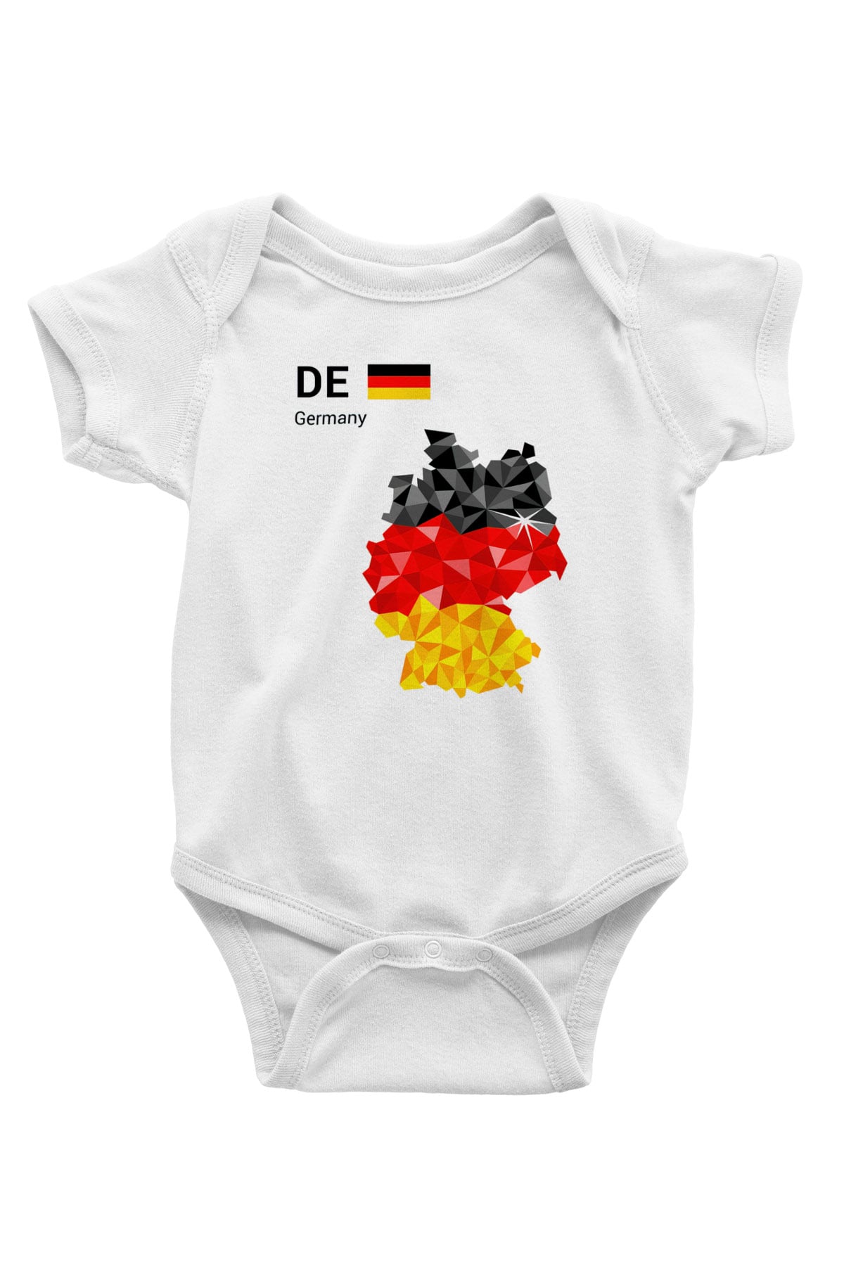 Almanya Baskılı Beyaz Unisex Bebek Body - Zıbın