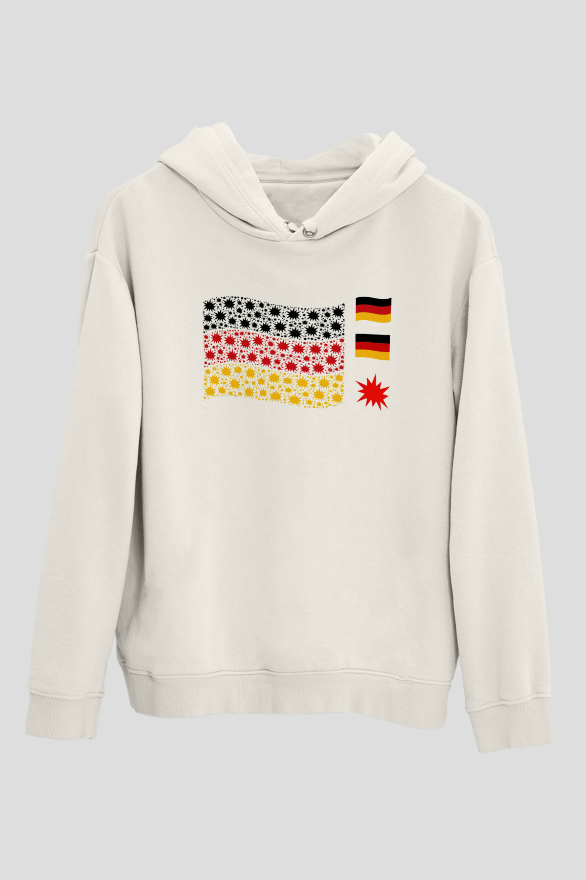 Almanya Beyaz Unisex Kapşonlu Sweatshirt