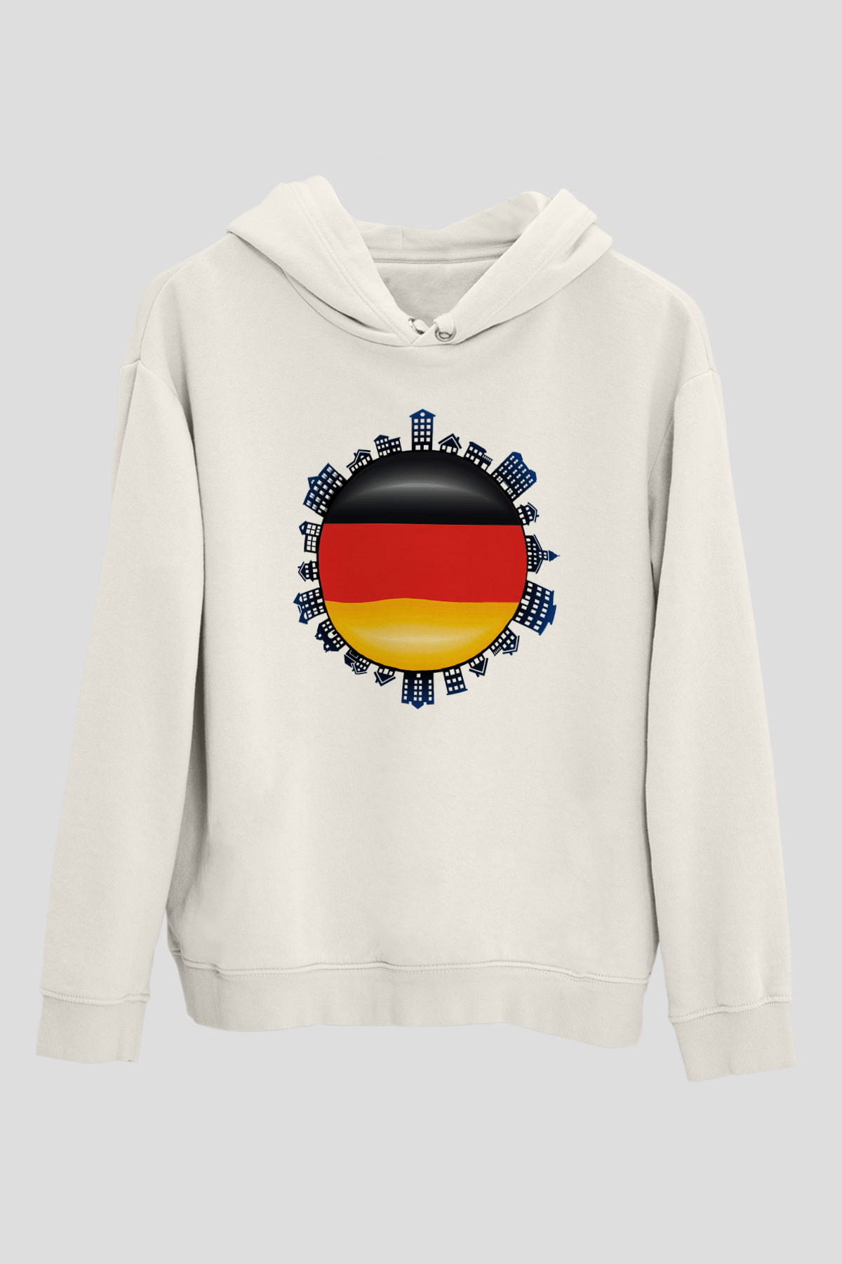 Almanya Beyaz Unisex Kapşonlu Sweatshirt