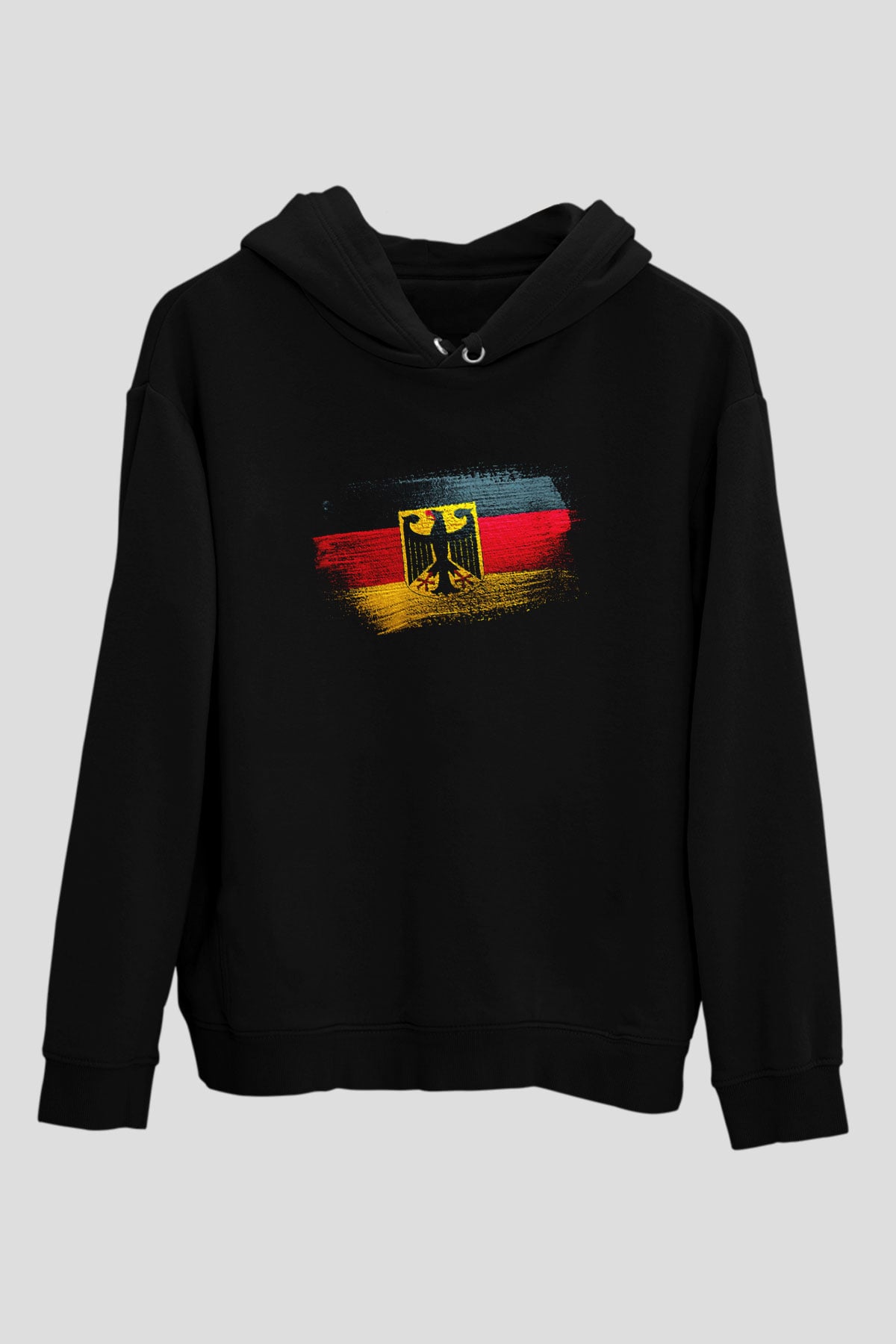 Almanya - Germany Bayrağı Baskılı Unisex Siyah Hoodie
