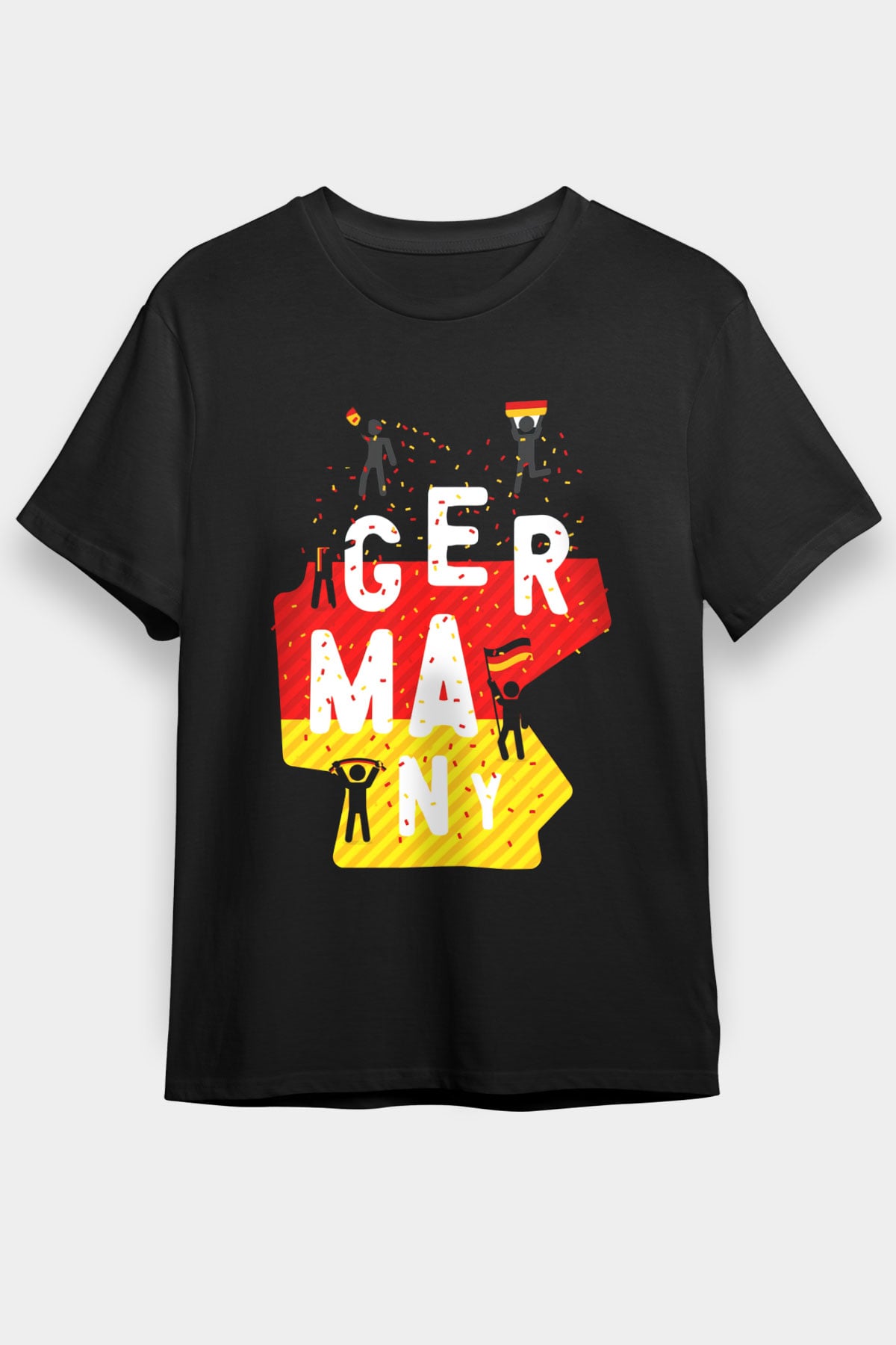 Almanya Siyah Unisex Tişört T-Shirt - TişörtFabrikası