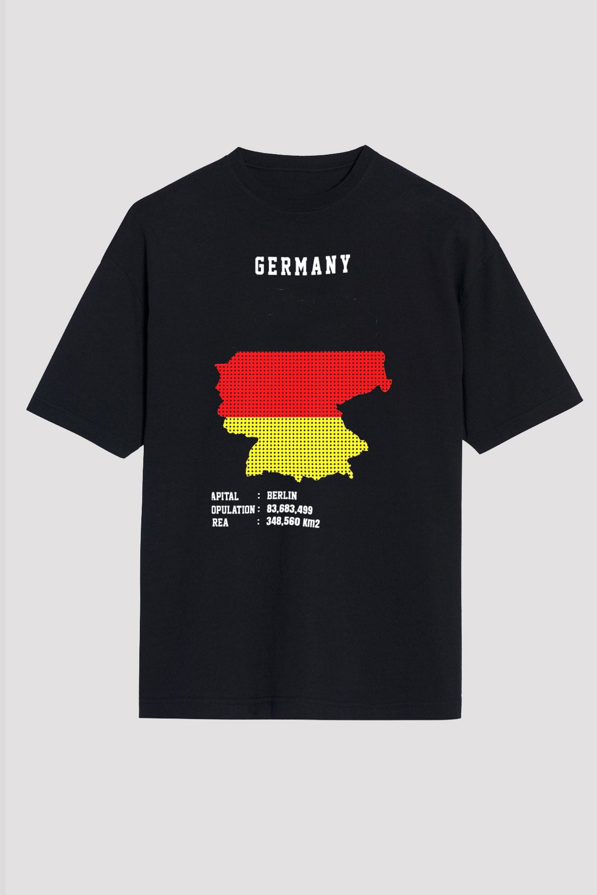 Almanya Siyah Unisex Tişört T-Shirt - TişörtFabrikası