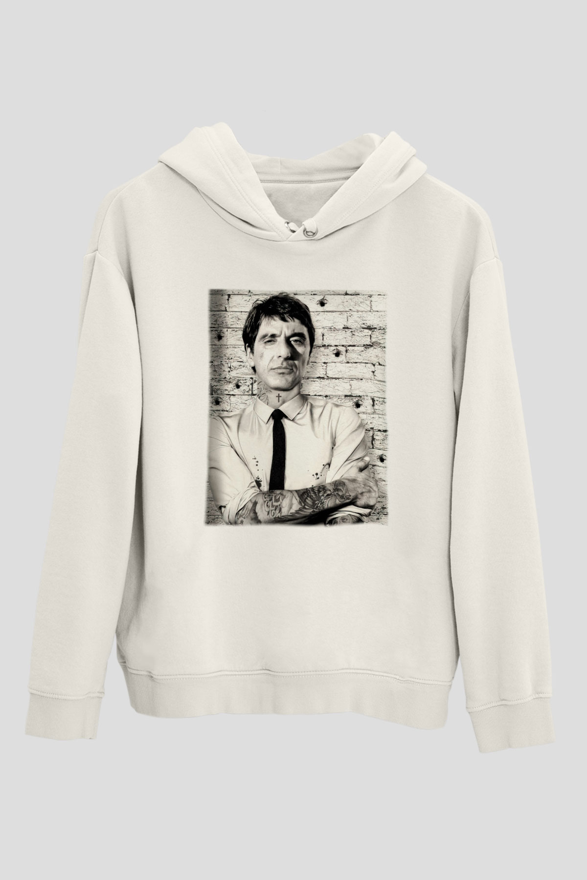 Alpacino Beyaz Unisex Kapşonlu Sweatshirt