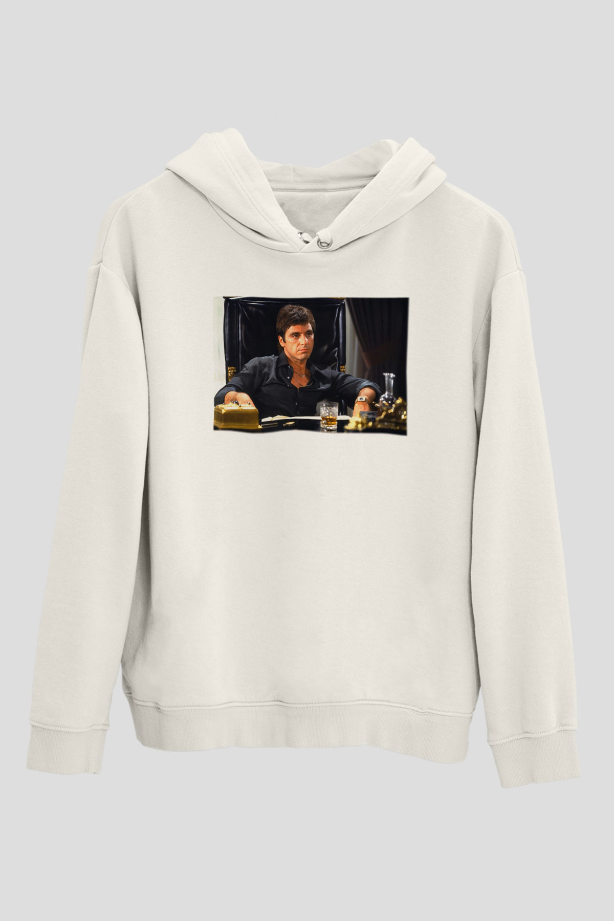Alpacino Beyaz Unisex Kapşonlu Sweatshirt