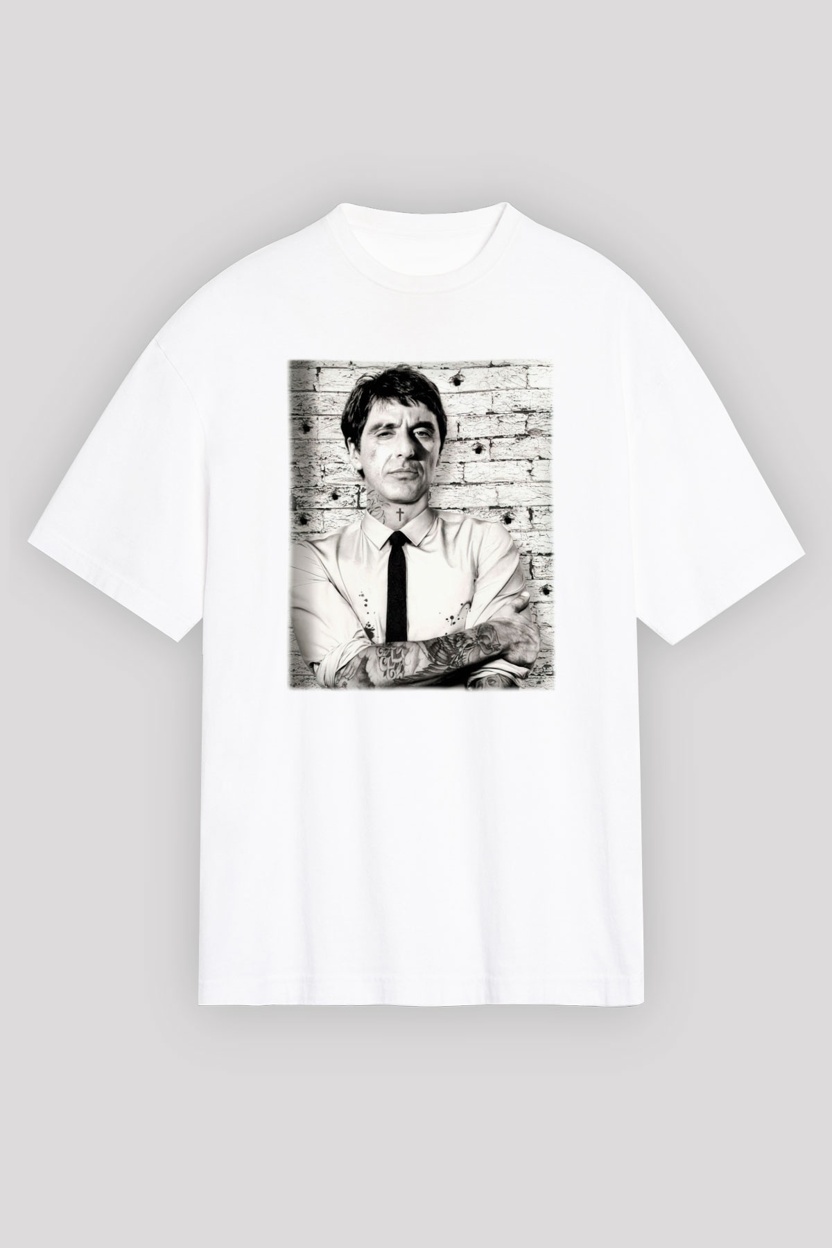 Alpacino Beyaz Unisex Oversize Tişört T-Shirt