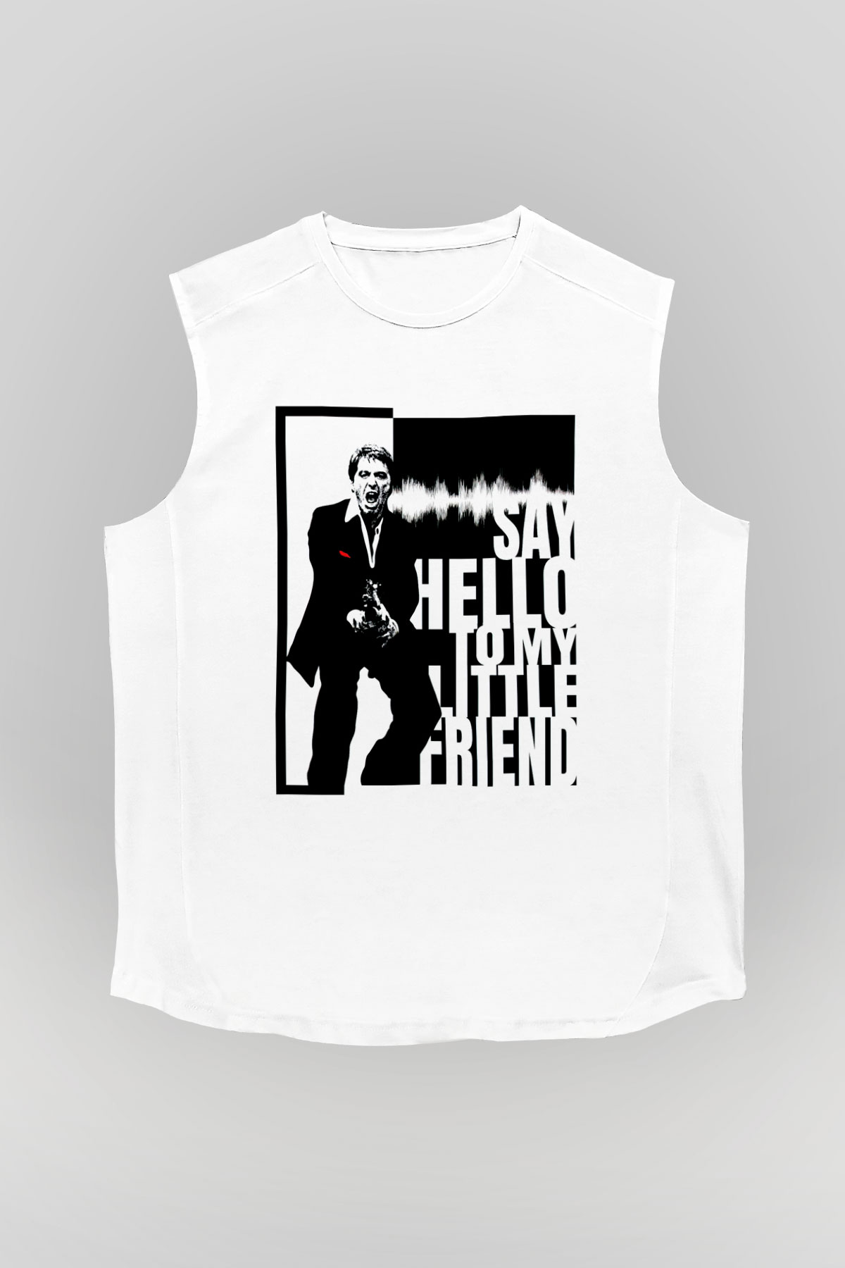 Alpacino Say Hello To My Little Friend Beyaz Unisex Kolsuz Tişört