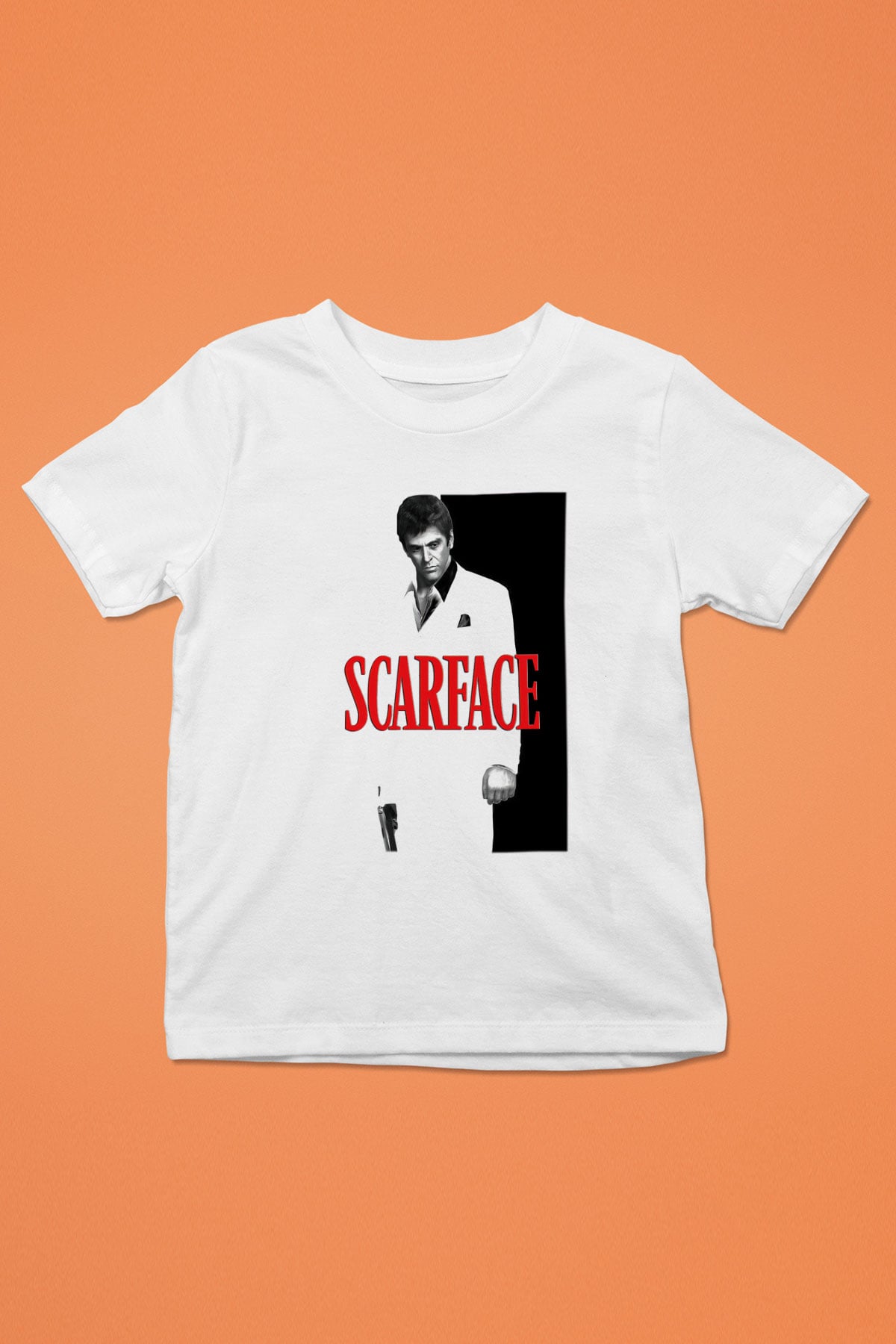 Alpacino Scarface Baskılı Beyaz Unisex Çocuk Tişört